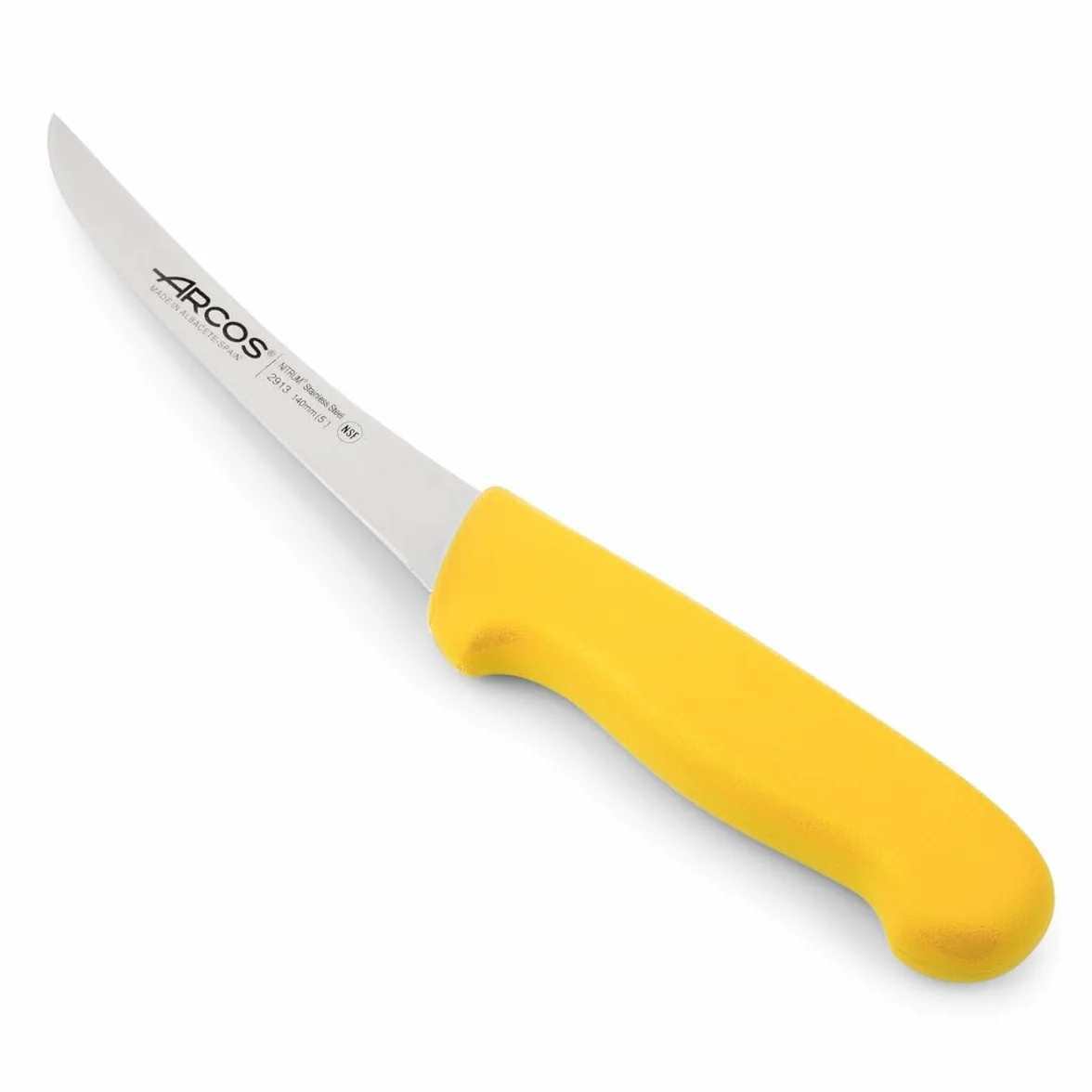 ARCOS Nóż do krojenia kości z mięsa, 140 mm, ergonomiczny uchwyt z polipropylenu, seria 2900, kolor żółty
