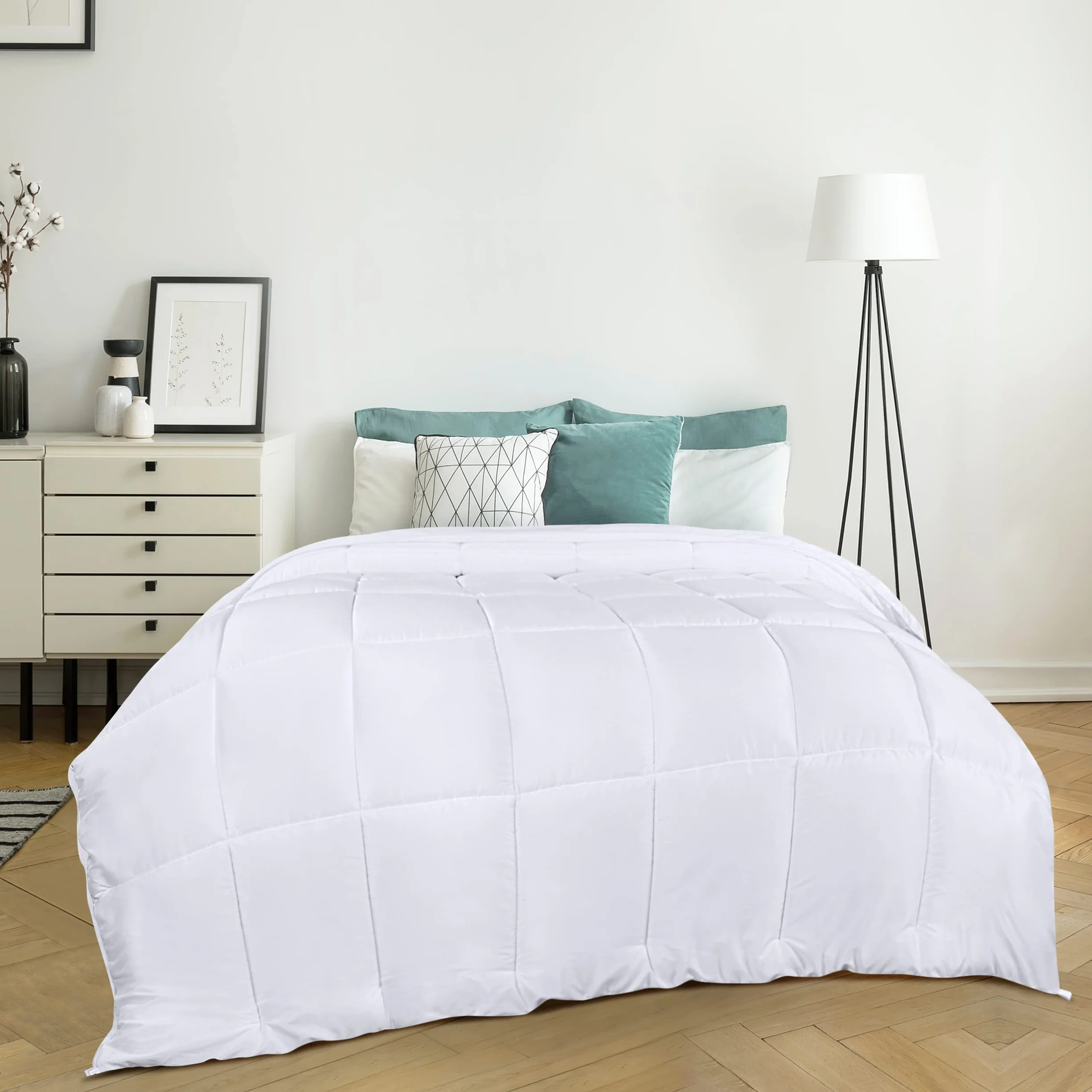 Utopia Bedding Kołdra Całoroczna z Mikrofibry z Pętelkami Narożnymi, Kołdra z Wypełnieniem z Pustych Włókien 200 GSM (Biały, 200x200)