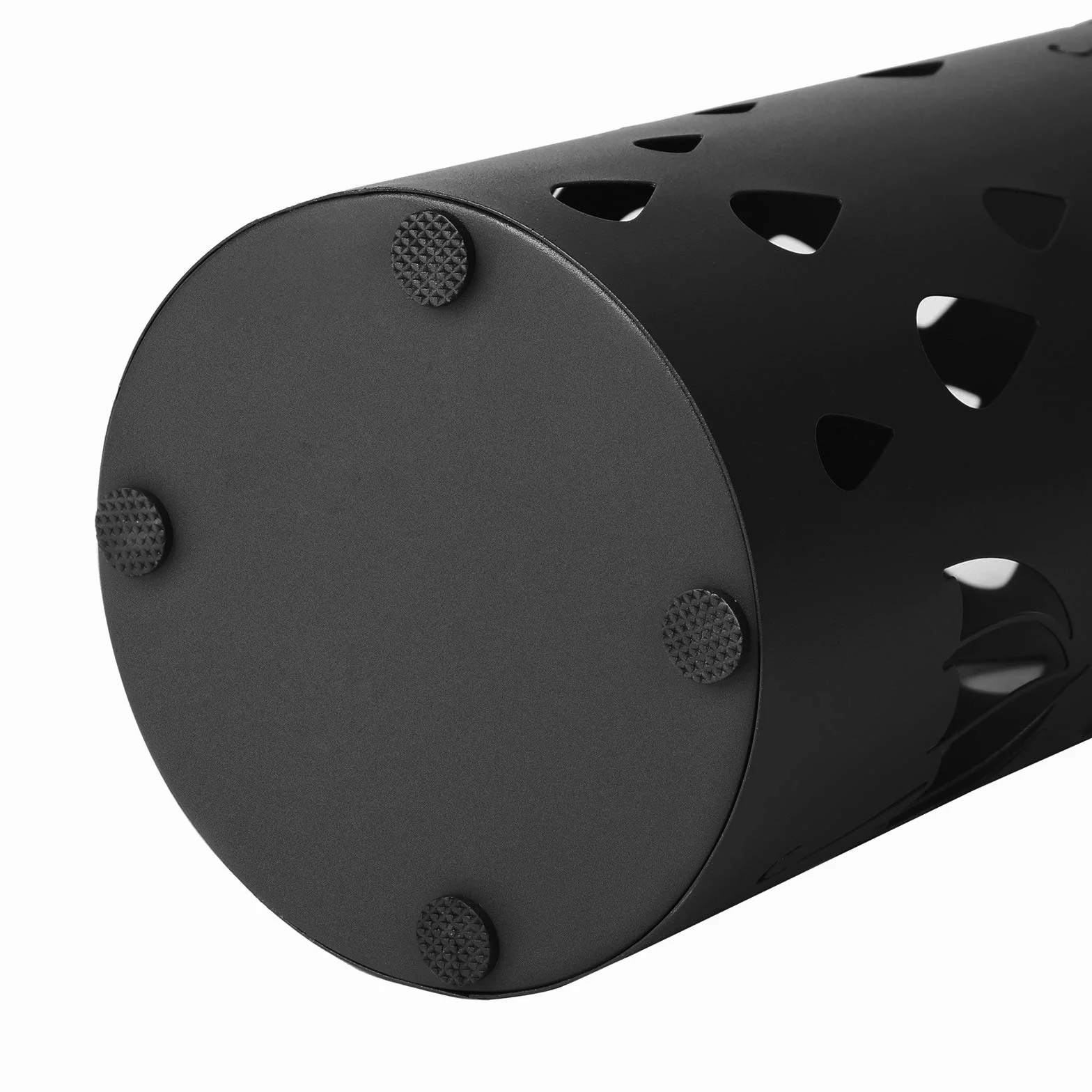 SONGMICS LUC23B metalowy stojak na parasole, okrągła patera na wodę, wyjmowana, z haczykami, 49 x Ø 19,5 cm, czarny