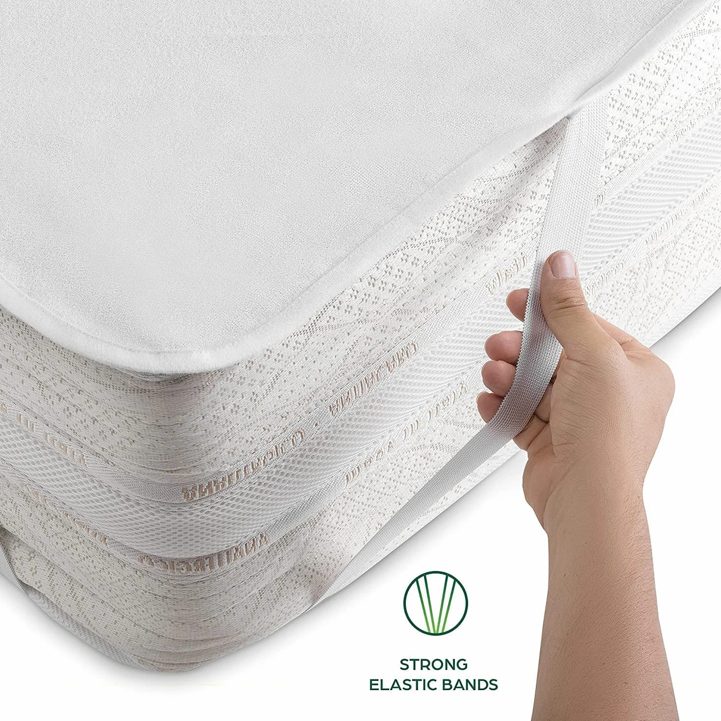 Ochraniacz na Materac 160x200 Bawełniany Pokrowiec na Materac Wodoszczelna 100% Wodoodporny Nakładka na Materac Higieniczny i Oddychający Pokrowiec na Materac Antyalergiczna z 4 Gumkami na Rogach