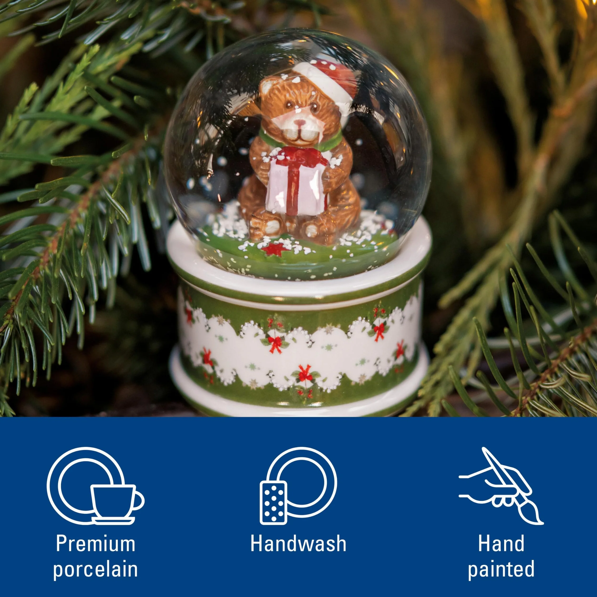 Villeroy & Boch - Christmas Toys, kula śnieżna mała, niedźwiedź, 6,5 x 6,5 x 9 cm, porcelana/szkło, wielokolorowa 14-8327-6695