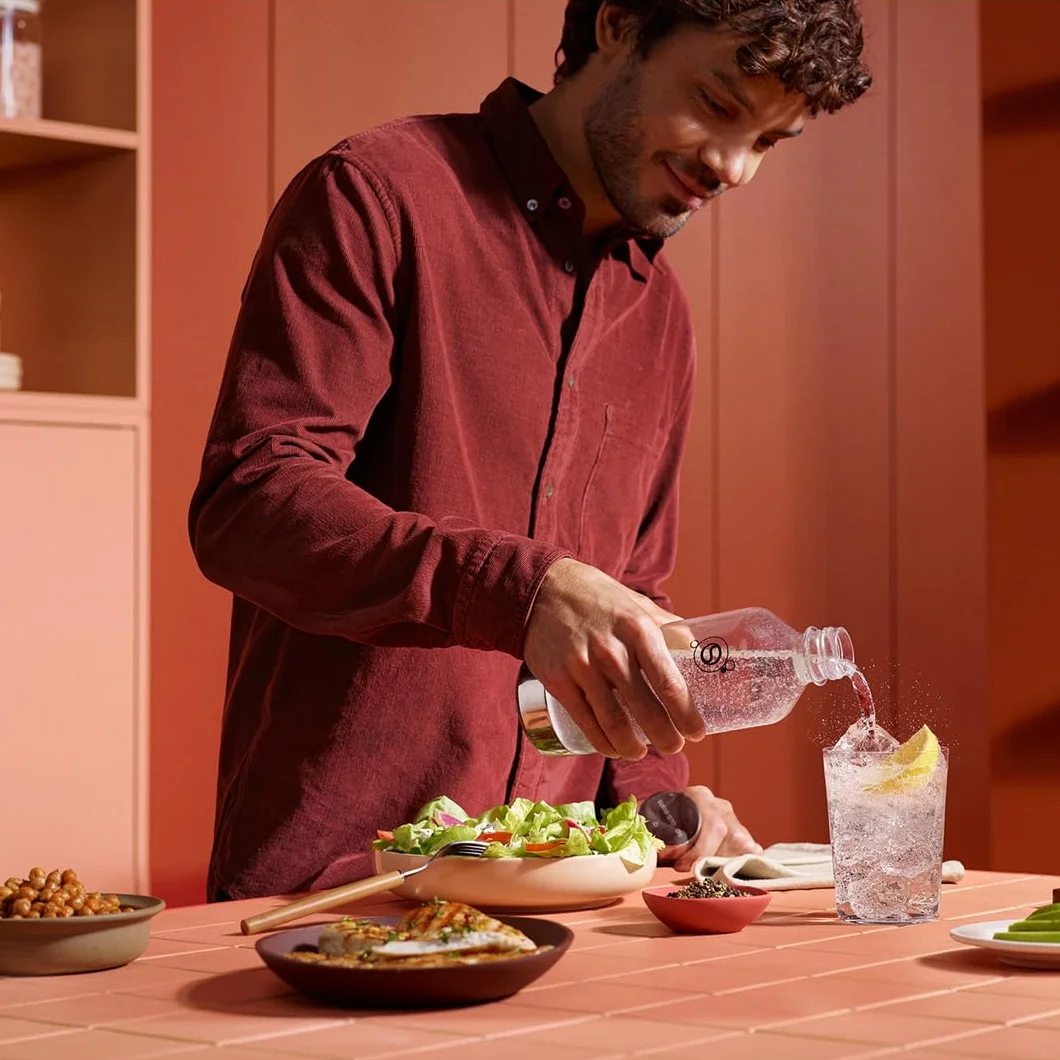 SodaStream Butelka 1L Maszyna do wody gazowanej i sodowej | Kompatybilna z zmywarką | Wykończenie ze stali nierdzewnej