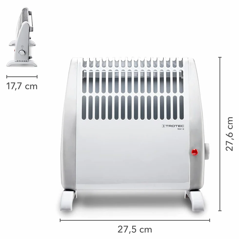 TROTEC Konwektor TCH 1 E Grzejnik elektryczny do ogrzewania małych pomieszczeń 10 m² / 25 m³ moc 450 W energooszczędny z czujnikiem mrozu