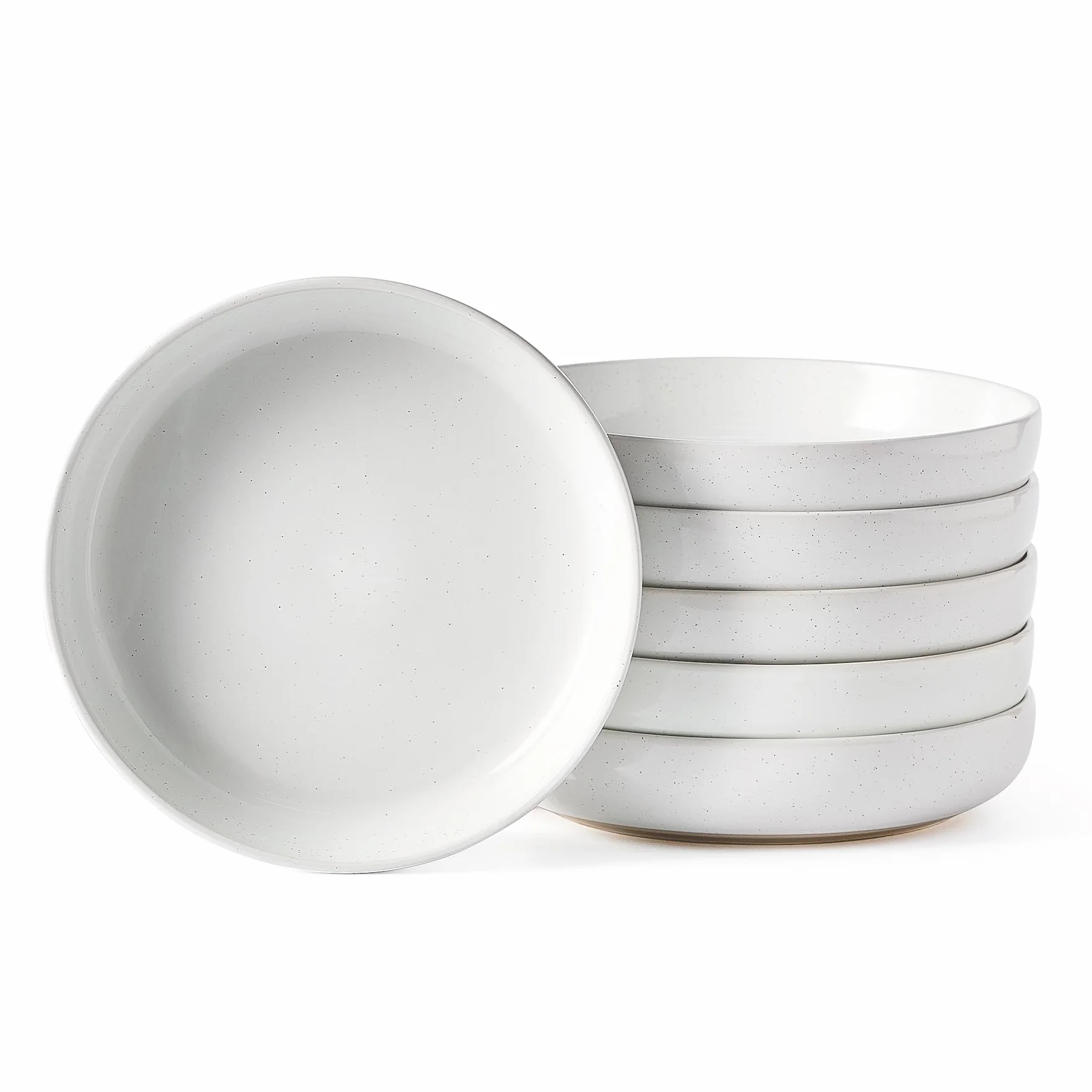 Richmount Milkyway – Zestaw 6 ceramicznych misek na makaron i zupę, do kuchni i stołu – bezpieczne w mikrofali i zmywarce, Biały