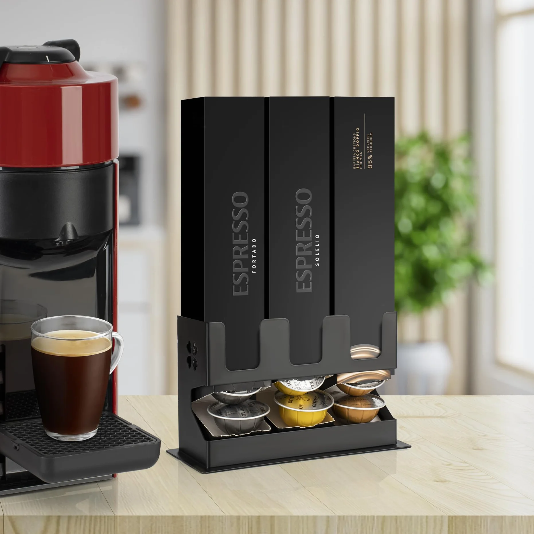 Dozownik na kapsułki kompatybilny z Nespresso Vertuoline uchwyt RECAPS