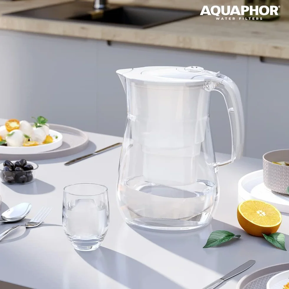 AQUAPHOR Filtr do wody Onyks biały 3 filtry MaxFOR+ 4,2 l karafka redukuje wapno i chlor
