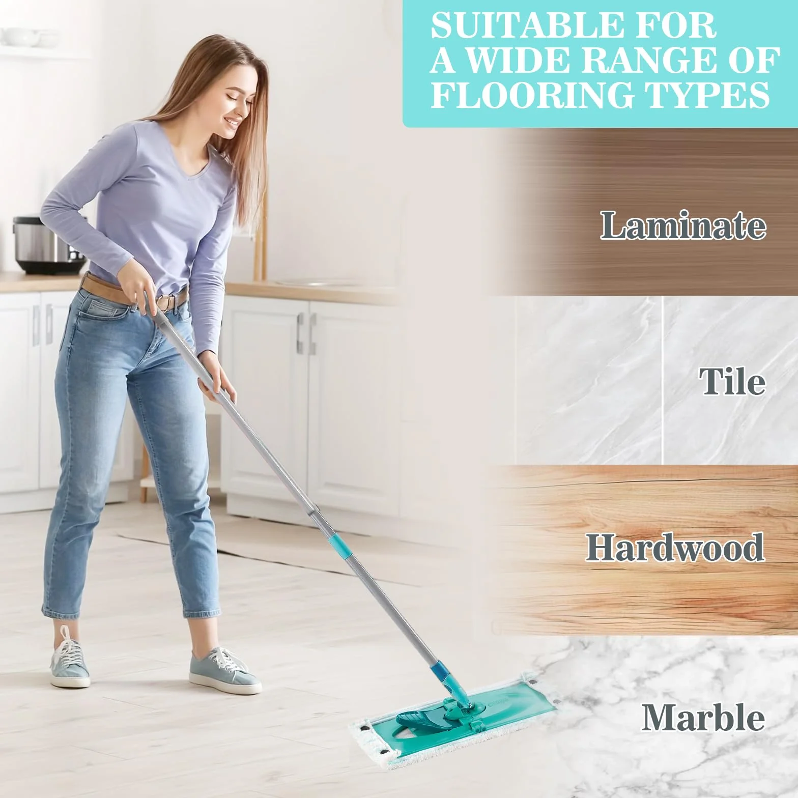 GIBOHOM pokrowiec na mop do mopa Leifheit Combi/Clean Twist M Micro Duo nakładka wymienna do mopa z mikrofibry