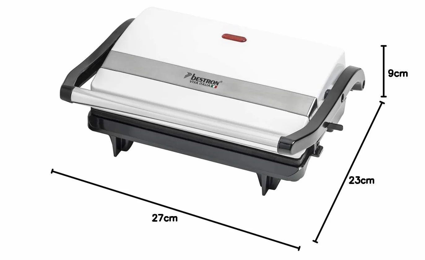 Bestron Grill Panini, Biały, 76 cm, 27 x 23 x 9 cm; 1.25 kg