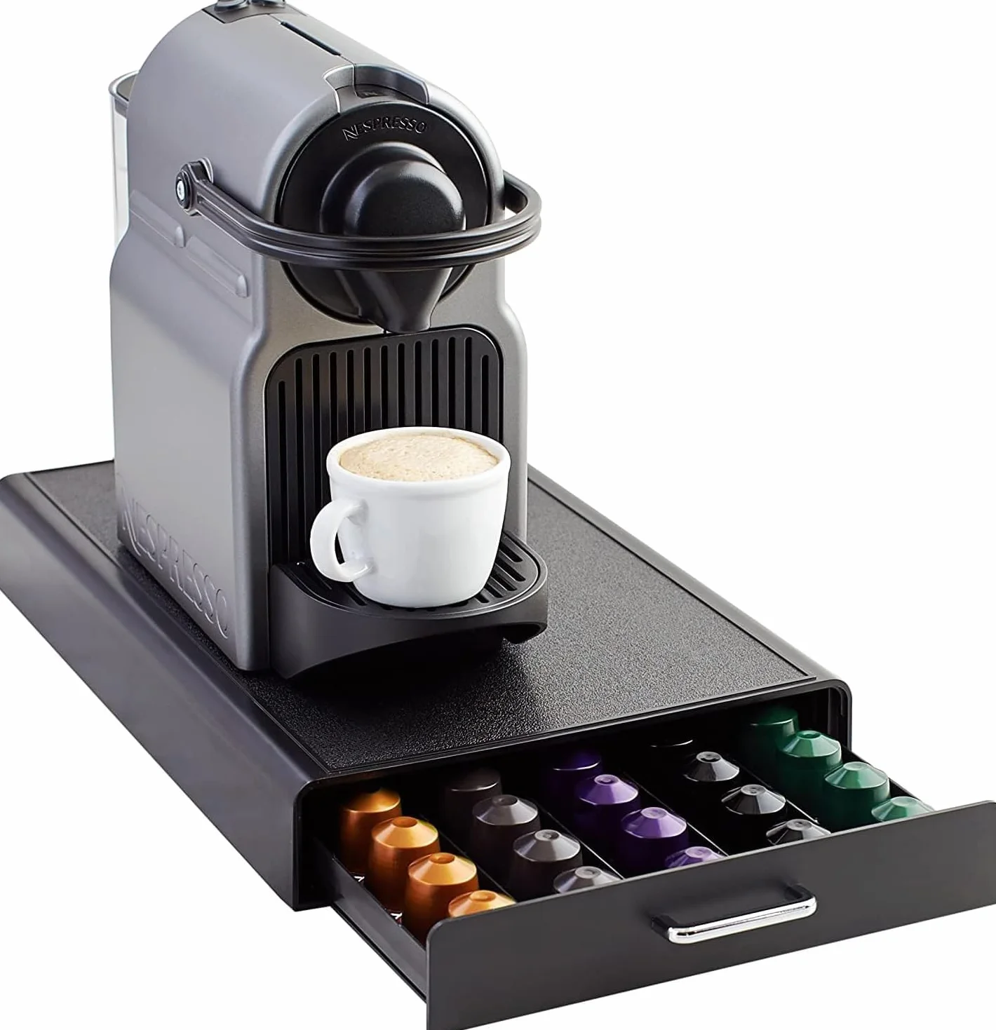 Amazon Basics pudełko z szufladami do przechowywania kapsułek kawy Nespresso Originalline, czarne, 50 kapsułek, 4,5 kg