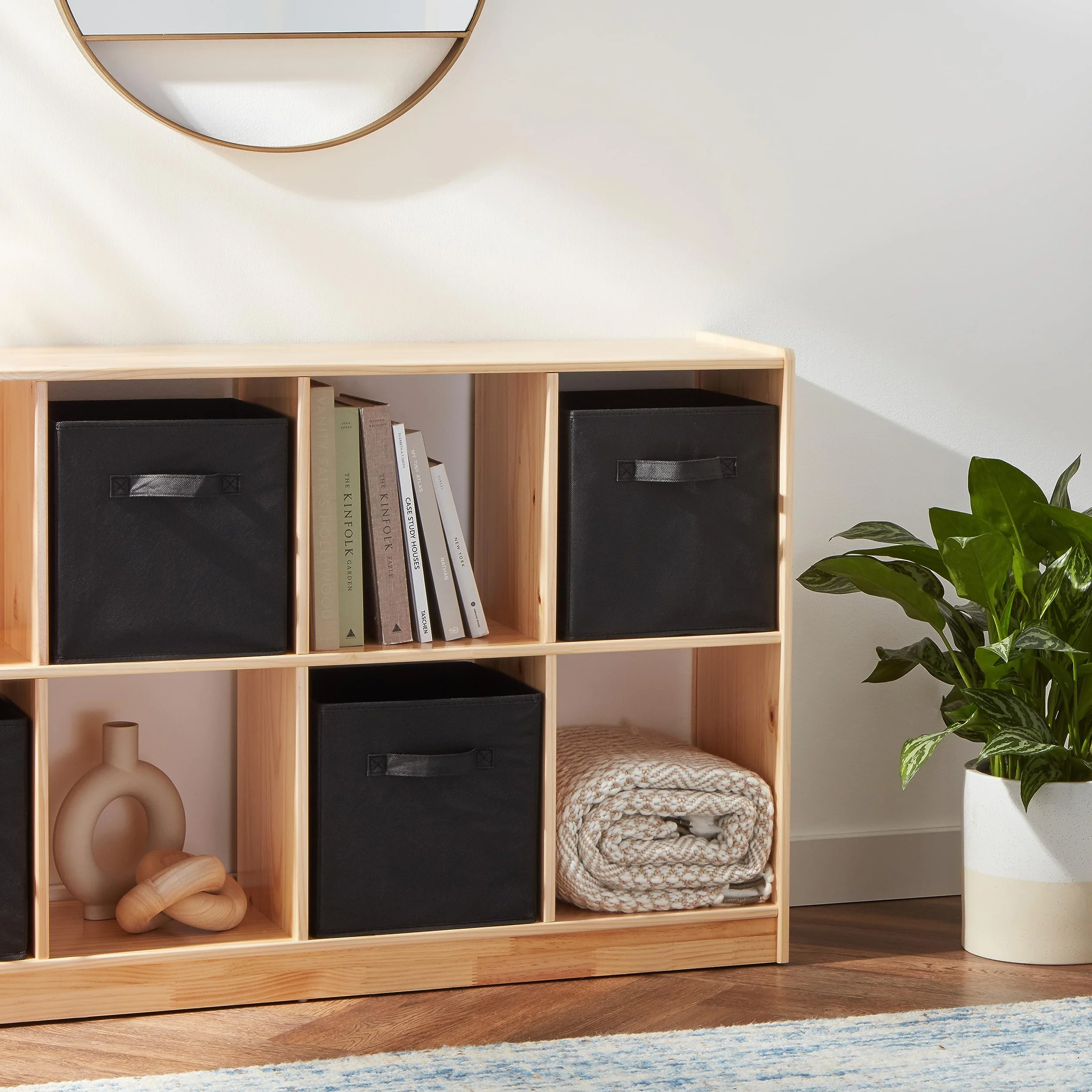 Amazon Basics Składana kostka organizer z tkaniny 33x33x33 cm czarny opakowanie 6 sztuk
