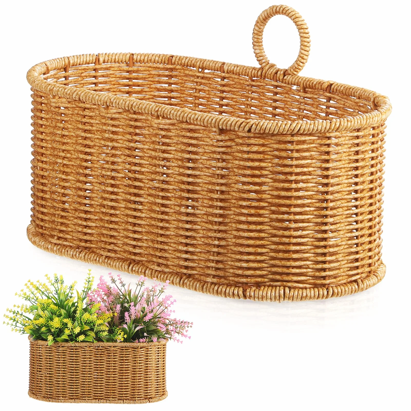Alipis Kosz do przechowywania imbiru i czosnku Woven Hanging Basket - Koszyk wiszący Kitchen Storage Basket - Koszyk na przechowywanie w kuchni ścienny kosz warzyw
