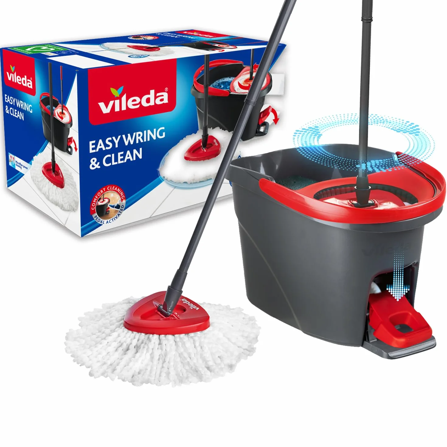 Vileda Easy Wring & Clean zestaw mopa z wiadrem spinningowym 130 cm mikrofibra