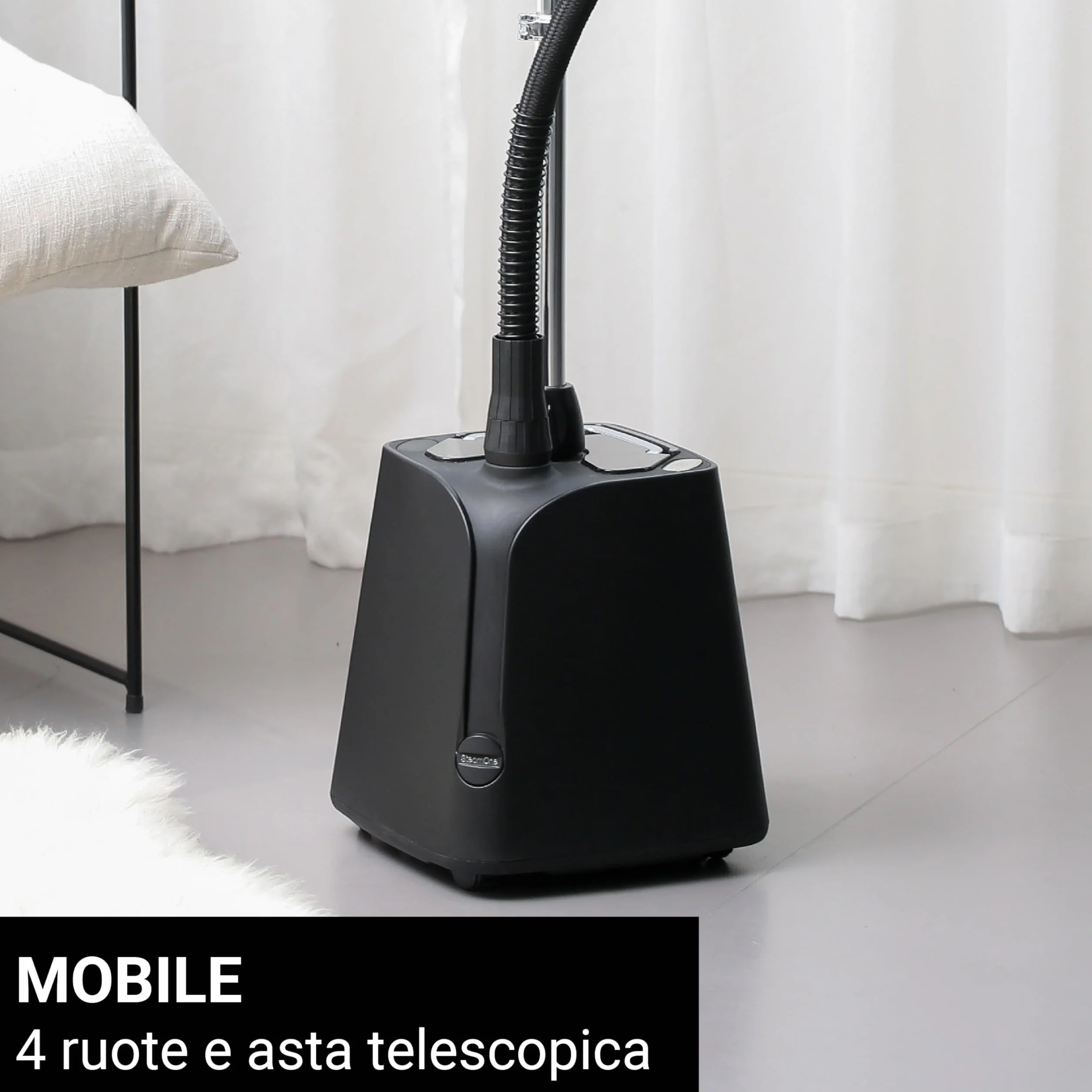 STEAMONE h18b prasownica parowa żelazko parowe pionowe czarne błyszczące 1,8 l 1800 W