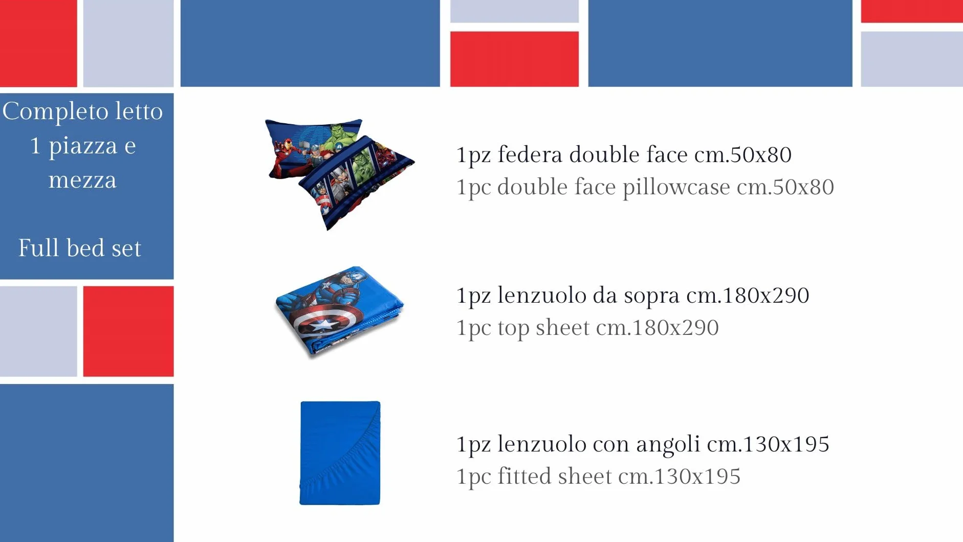 Avengers komplet pościeli Disneya Queen size, prześcieradło wierzchnie, prześcieradło wierzchnie, prześcieradło z gumką, poszewka na poduszkę, niebieski, Marvel, Disney, 100% bawełna, oficjalny