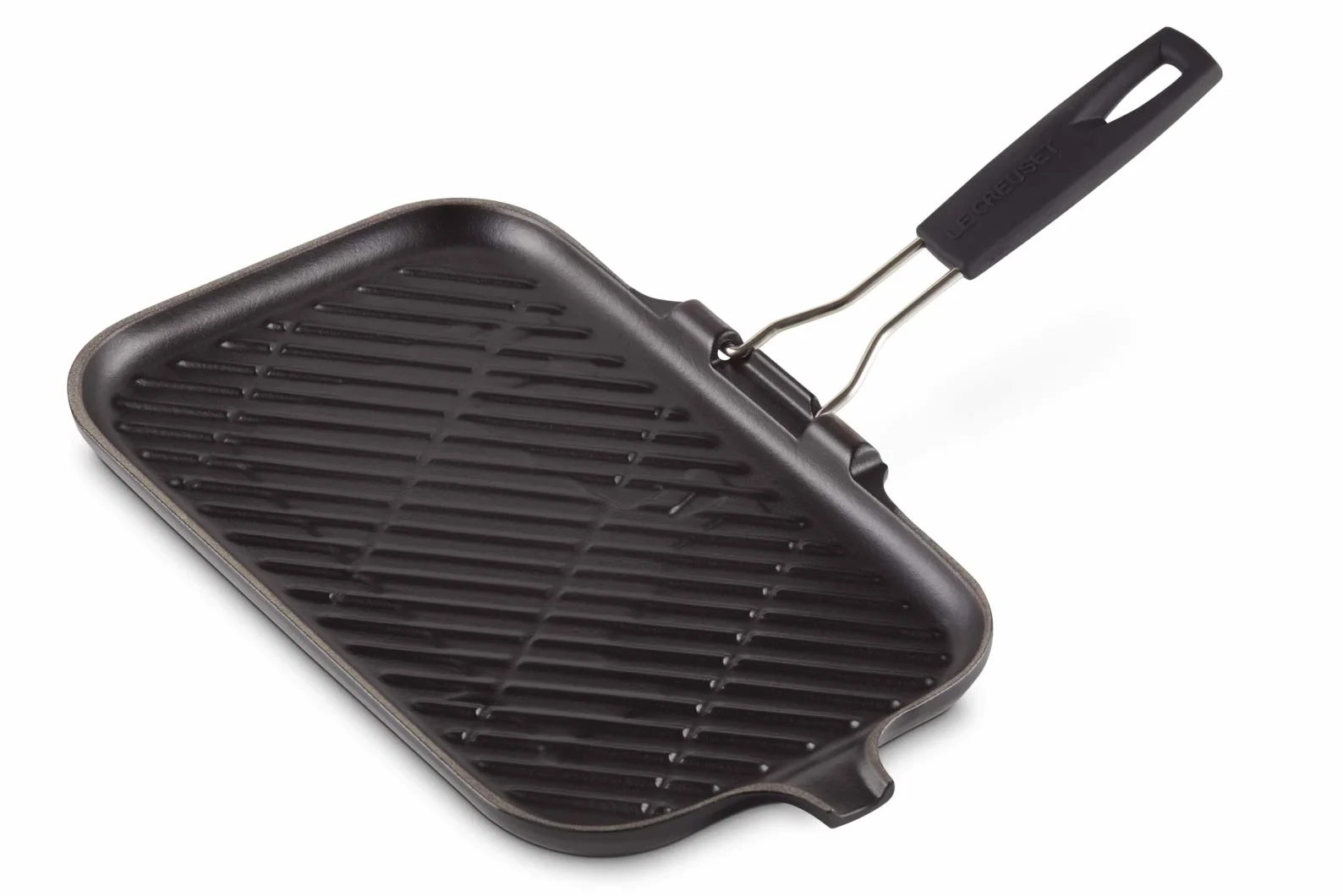 Le Creuset Żeliwna patelnia do steków, prostokątna, 36 x 20 cm, nadaje się do wszystkich rodzajów kuchenek włącznie z indukcyjnymi, czarna