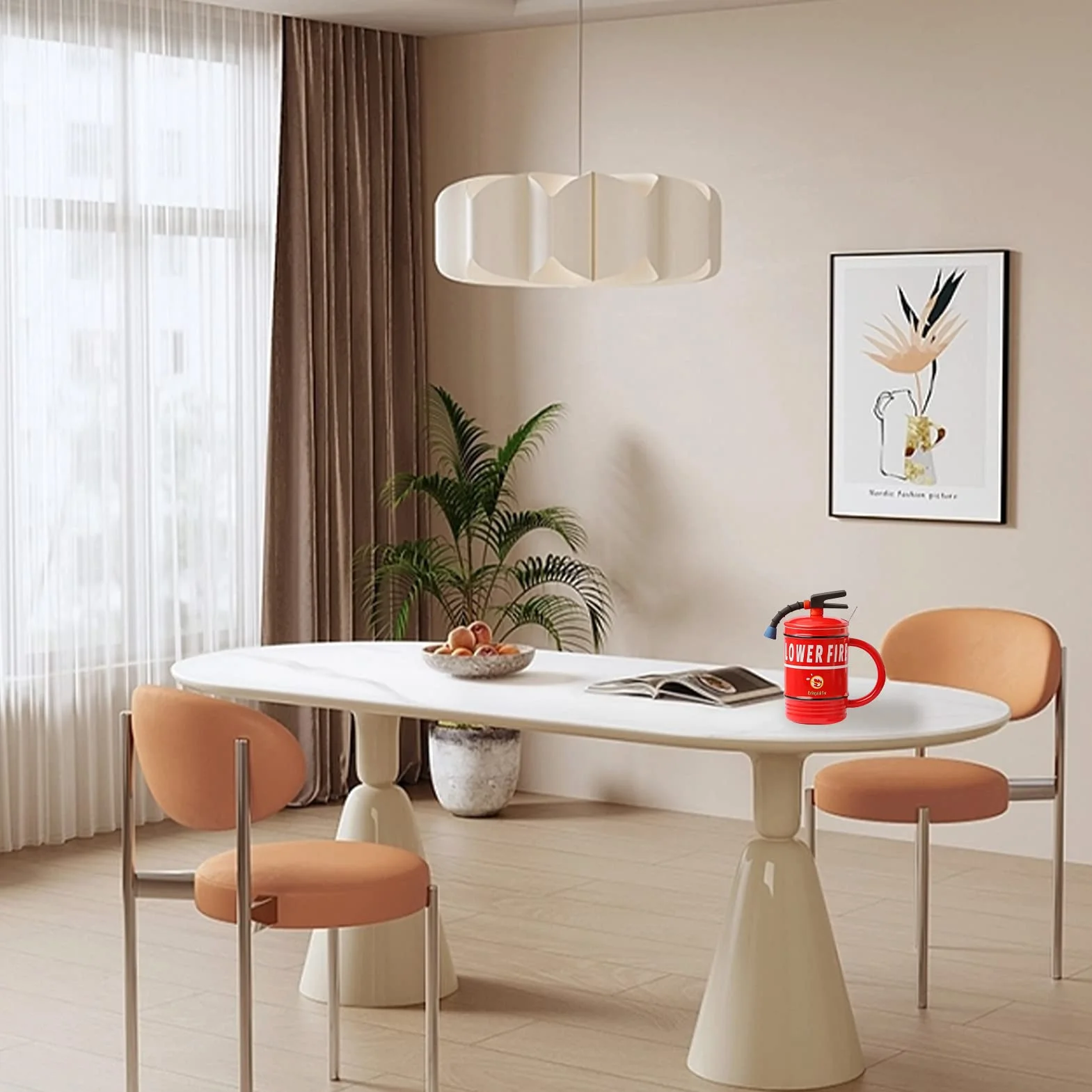 Filiżanka z gaśnicą, spersonalizowana, ceramiczna filiżanka do kawy z pokrywką i łyżeczką, zabawny kubek do cappuccino, kreatywne filiżanki 3D, filiżanki do herbaty, na napoje, kubek na wodę, prezent