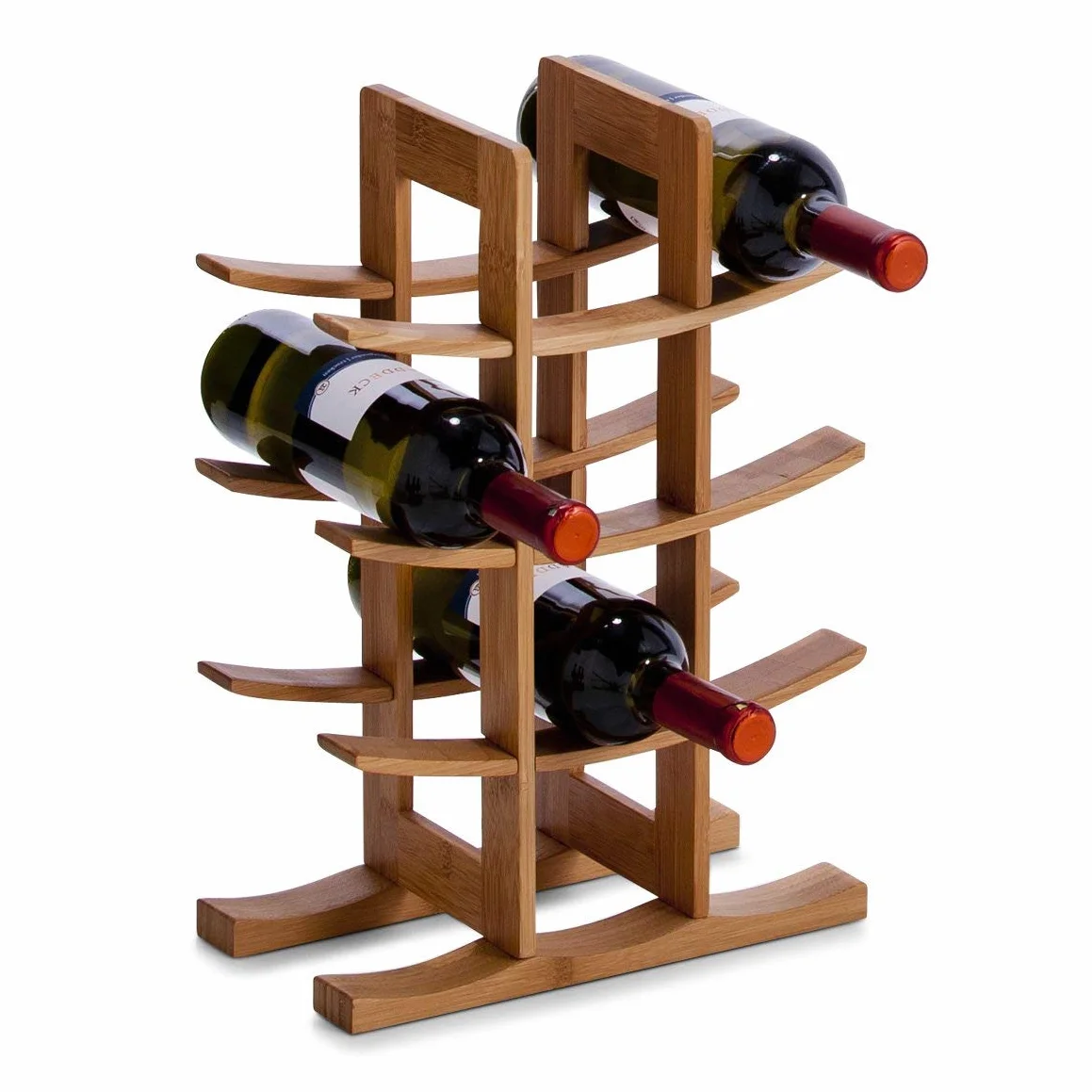 Zeller 13580 bambusowy regał na wino, na 12 butelek wina, 29 x 16 x 42 cm, naturalny, 1 opakowanie