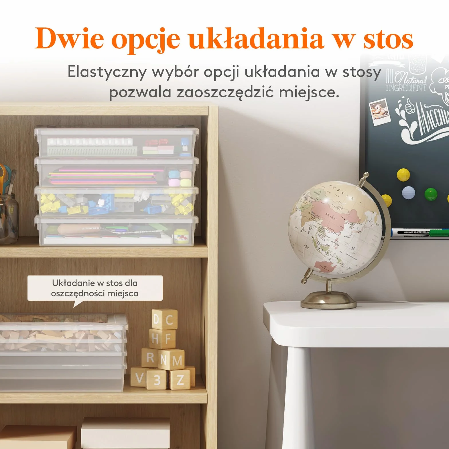 Lifewit 4 plastikowe wielofunkcyjne pudełka do przechowywania z zatrzaskowymi pokrywami, przechowywanie papieru A4, organizacja klasy, przechowywanie materiałów rzemieślniczych, dokumentów