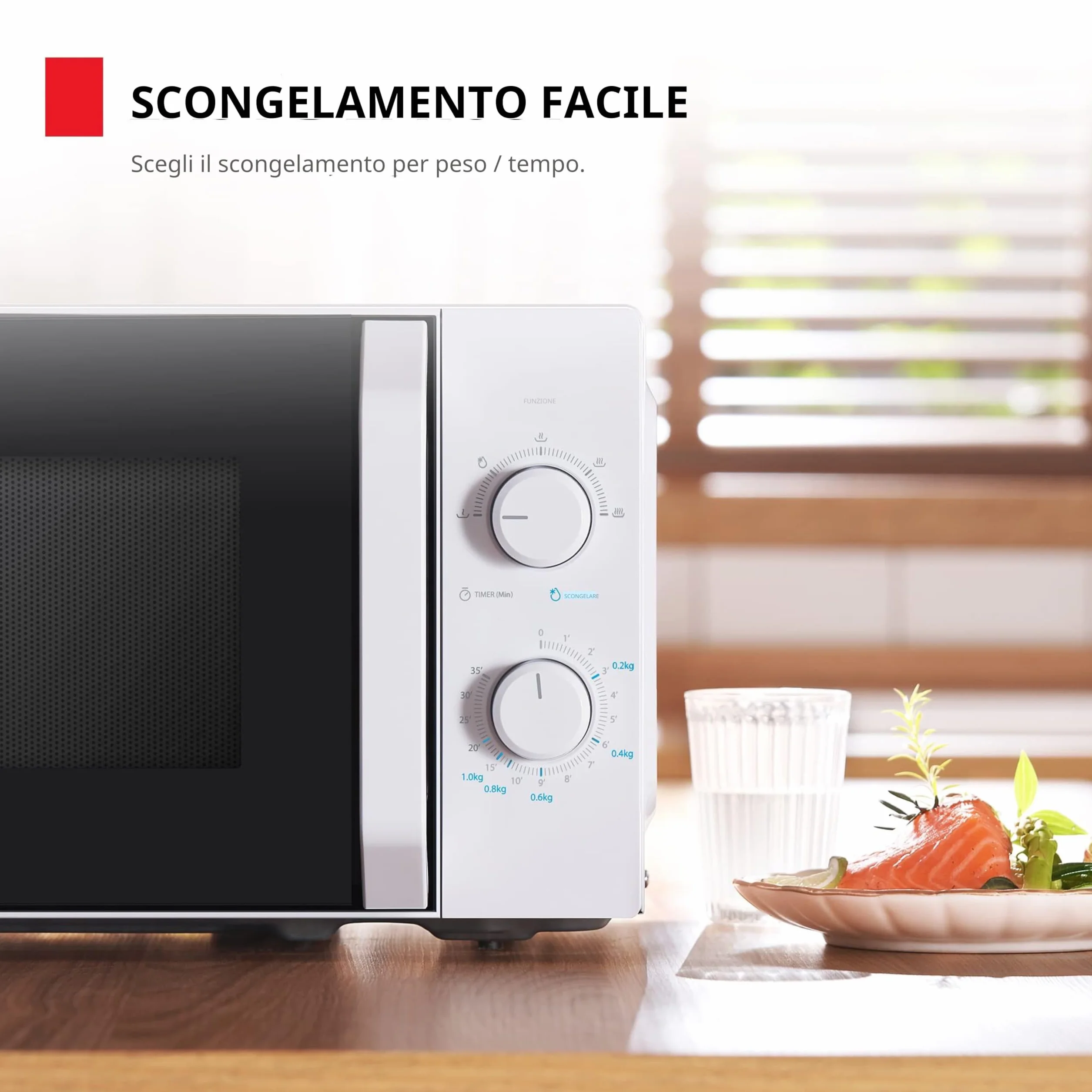 Toshiba MW2-MM20P(WH) standardowe kuchenki mikrofalowe, 20 l, 800 W, 5 poziomów mocy z praktyczną funkcją rozmrażania, oświetlenie wewnętrzne LED/białe