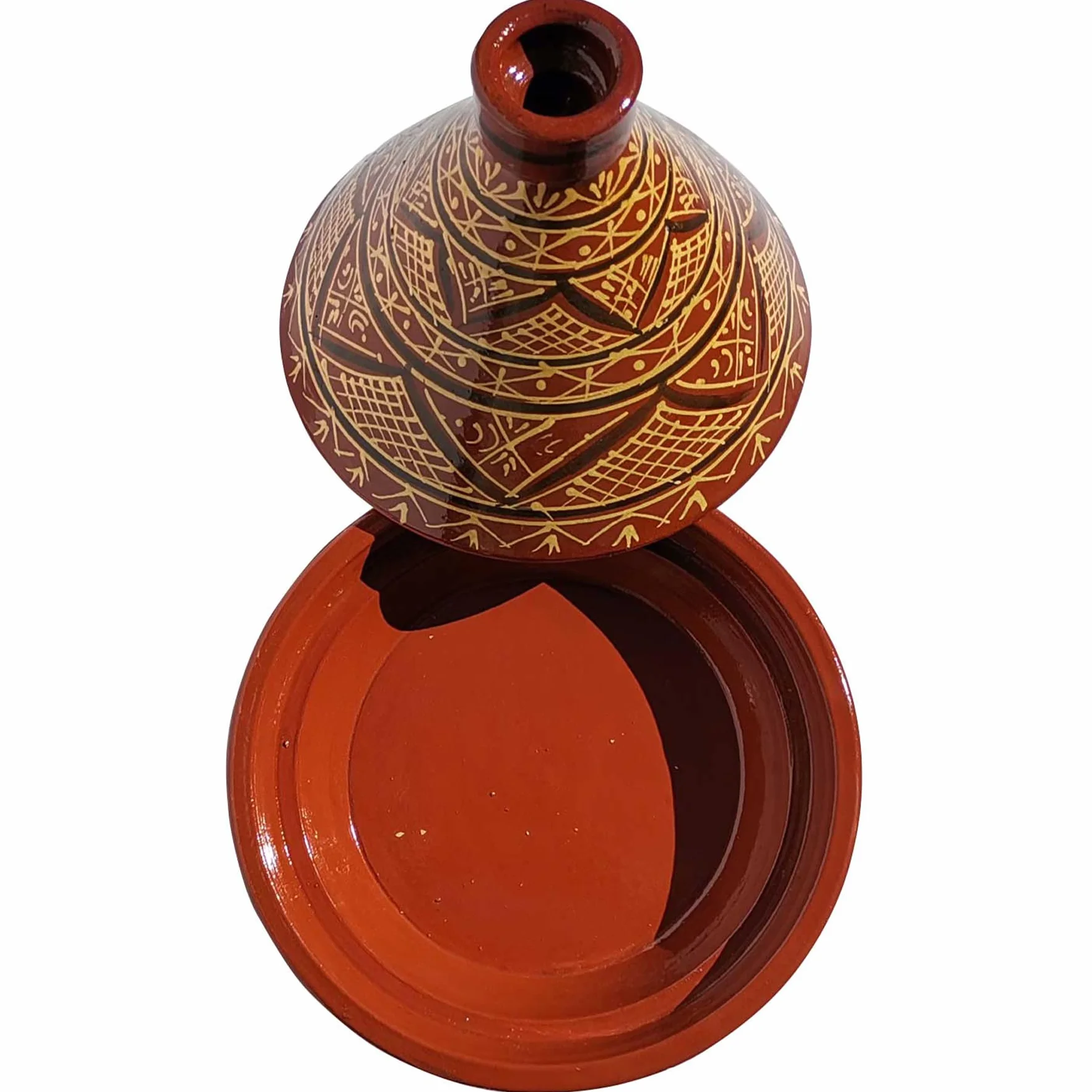 Casa Moro Marokański tadżin Agadir Ø 34 cm glazurowany | gotowanie dla maksymalnie 6 osób | jakość premium | gliniany garnek ogrodowy z Marrakeszu | MT7071