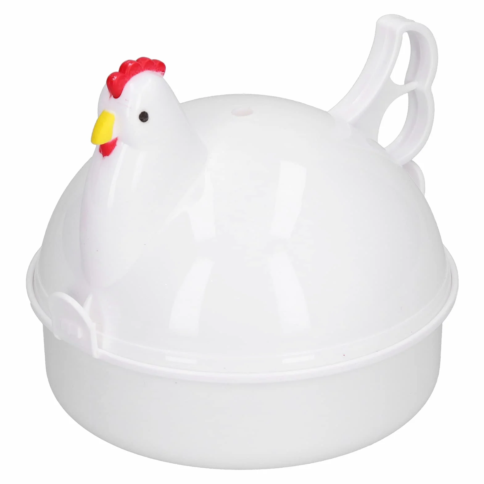 Tyenaza Egg Cooker, 4 Eggs Chicken‑Shaped Heat Microwave Eggs Boiler for Home Kitchen(12.3X13cm)