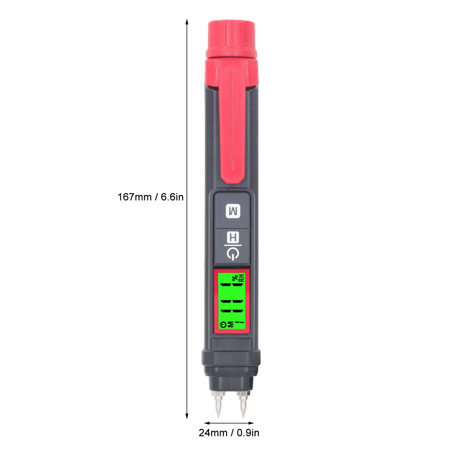 Miernik Wilgotności z Wyświetlaczem LCD Typ Pinu Tester Wilgotności Drewna Cyfrowy z Podświetleniem do Drewnianych Materiałów Budowlanych na ściany