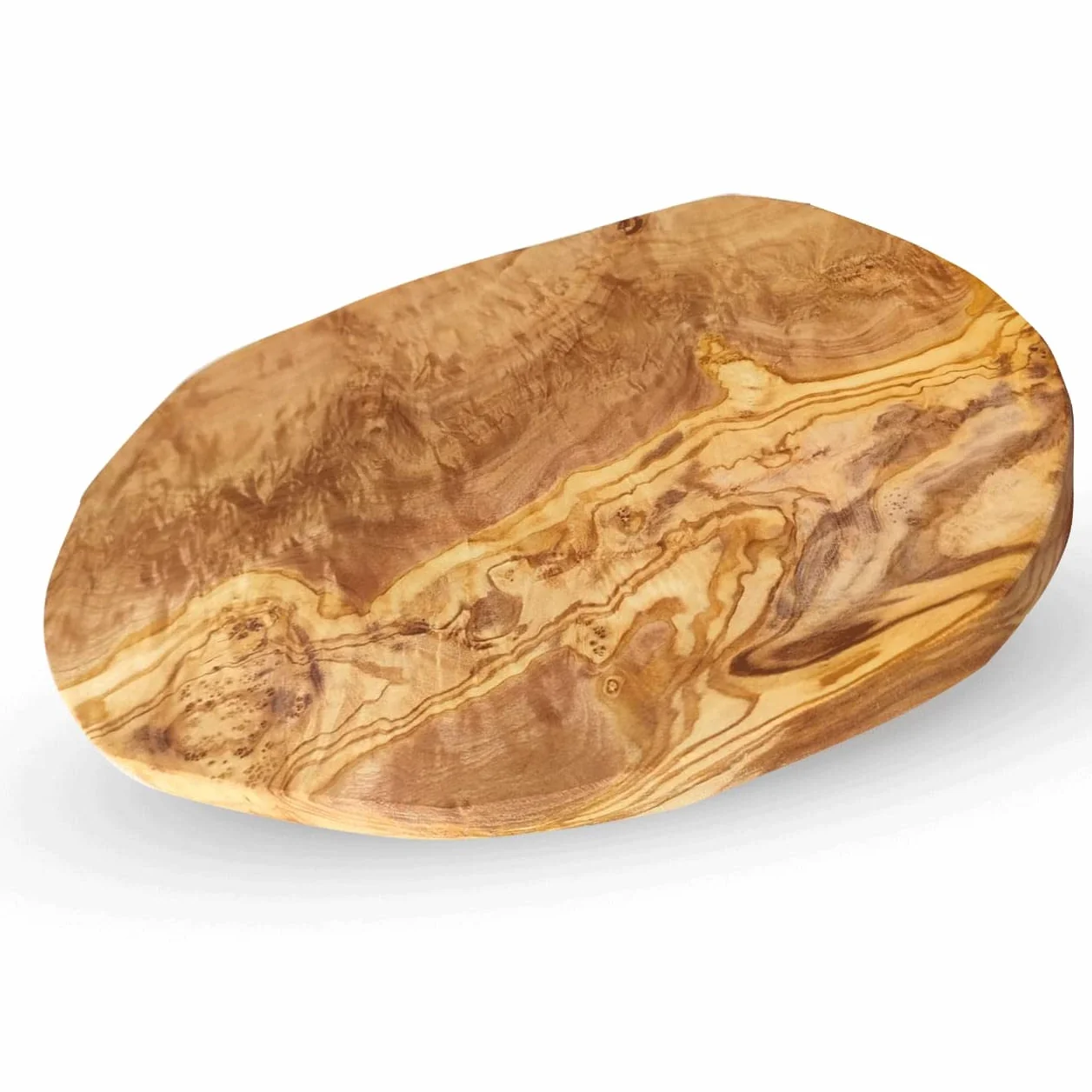 Deska z drewna oliwkowego, deska do krojenia, drewniana deska śniadaniowa, deska do steków, naturalny krój 30 x 16,5 cm (+-2 cm)