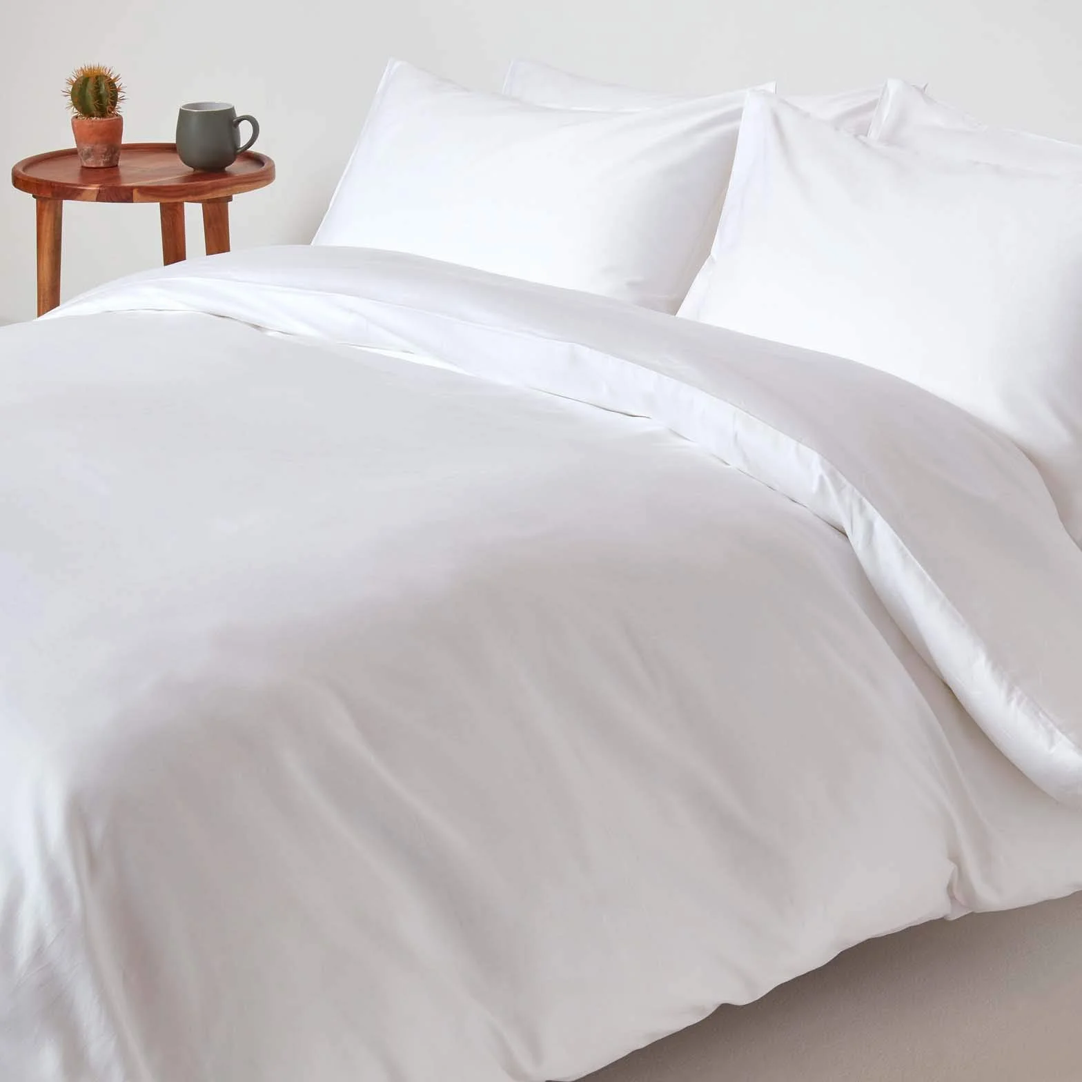 HOMESCAPES Biały zestaw poszewek na kołdrę z bawełny organicznej rozmiar super king size 400TC gęstość splotu 600 równoważny poszewka na kołdrę zestaw pościeli 2 poszewki na poduszki w zestawie