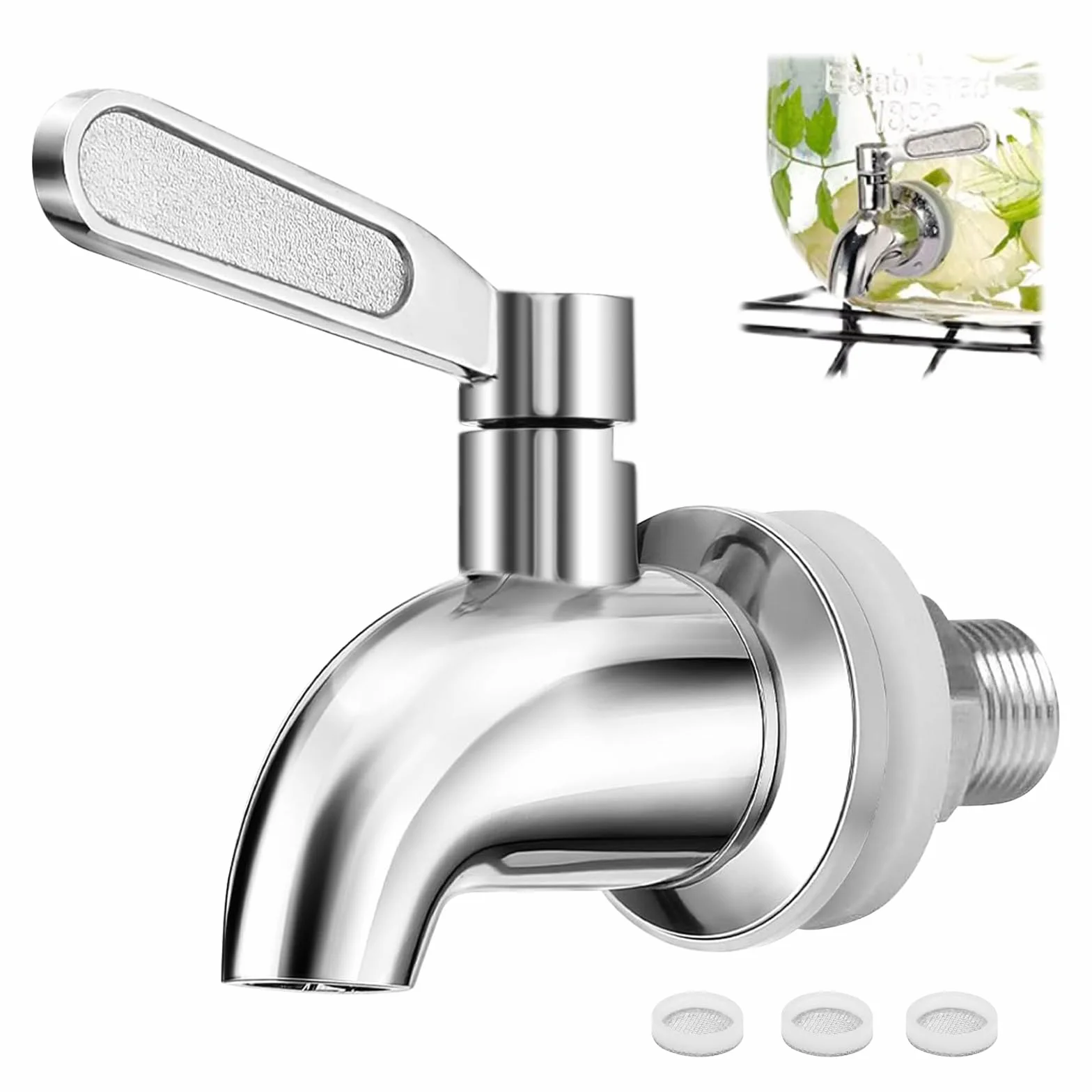 Czop do dozownika napojów zamienny dozownik napojów 304 zestaw kranu ze stali nierdzewnej φ16 mm kran z uszczelkami, filtr do szklanego fermentora, piwa, wina, soku, gorącej i zimnej wody