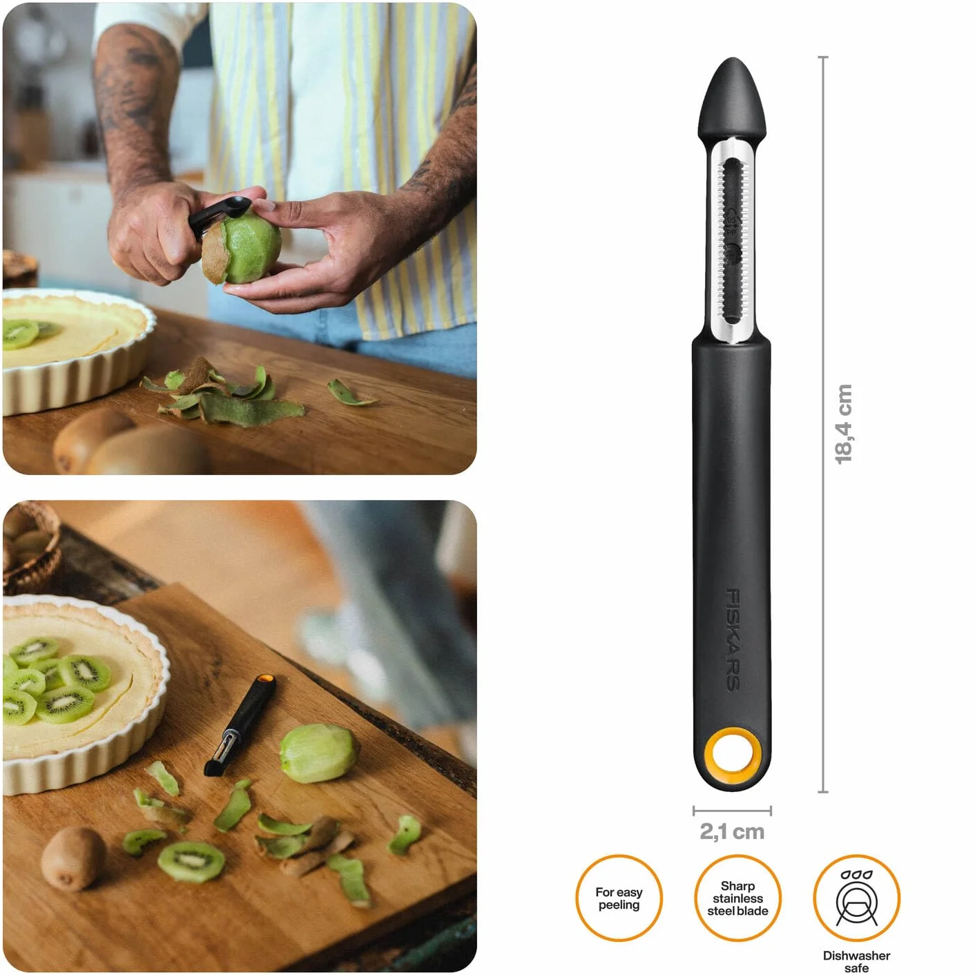 Fiskars Functional Form Fruit peeler swivel blade