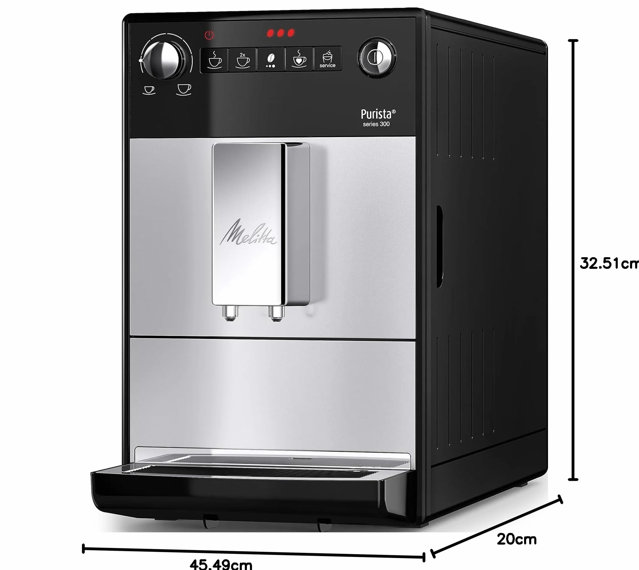 Melitta Purista Automatyczny Ekspres do Kawy, Srebrny, 1400W 220V