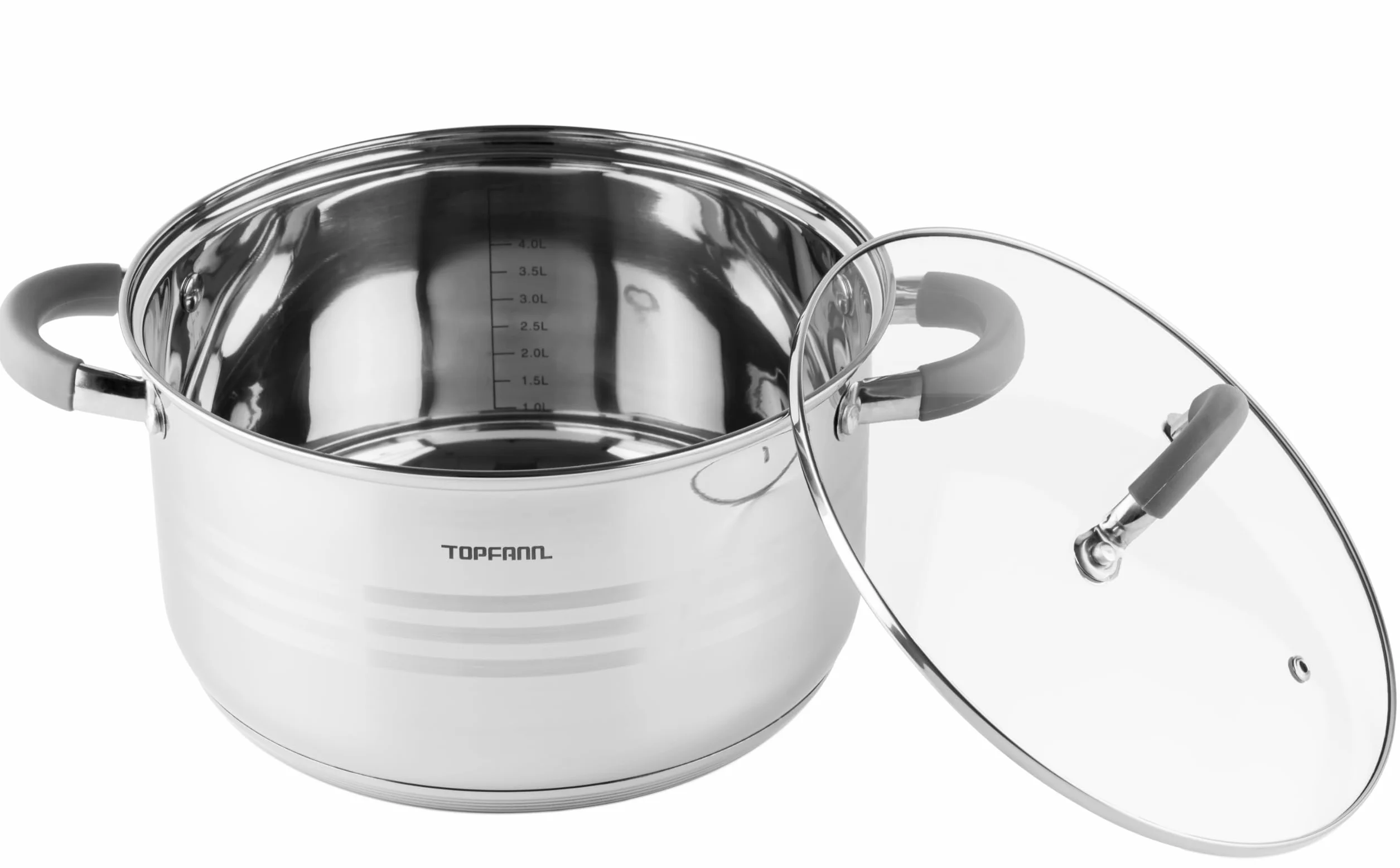 Garnek do gotowania ze stali nierdzewnej, 3 l, ze szklaną pokrywką, garnek do zupy, uniwersalny garnek indukcyjny, 20 cm