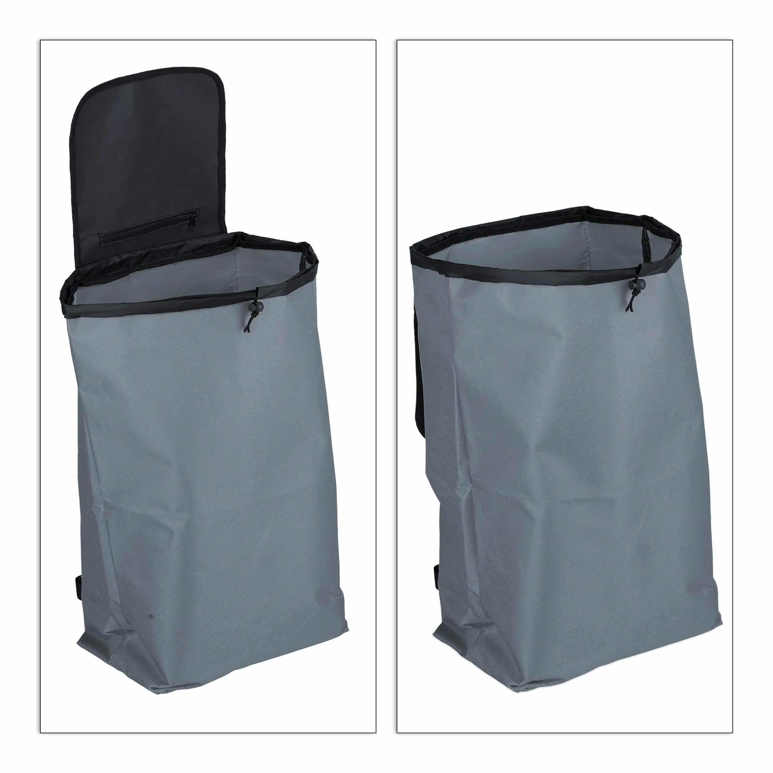 Relaxdays Wózek na zakupy, składany, 25 l, torba na zakupy z kółkami, obciążenie do 10 kg, wys. x szer. x gł.: 91 x 40 x 30 cm, szary, 1 sztuka