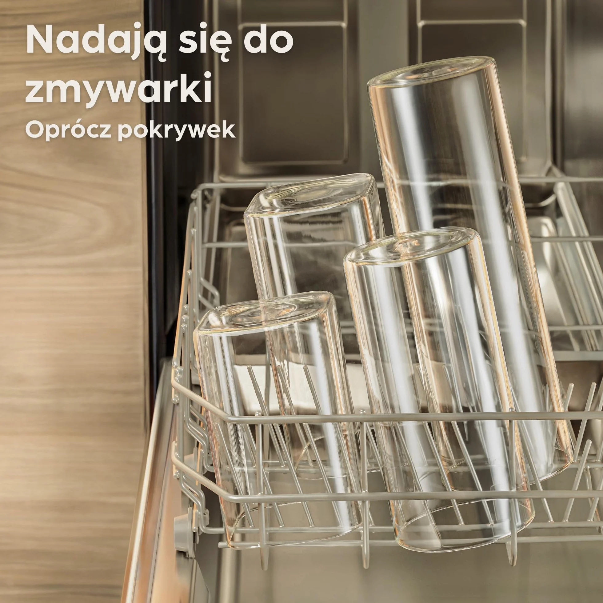 Praknu Słoiki Szklane 1L Zestaw 3 Sztuk z Bambusowymi Pokrywkami Hermetyczne Kwadraty