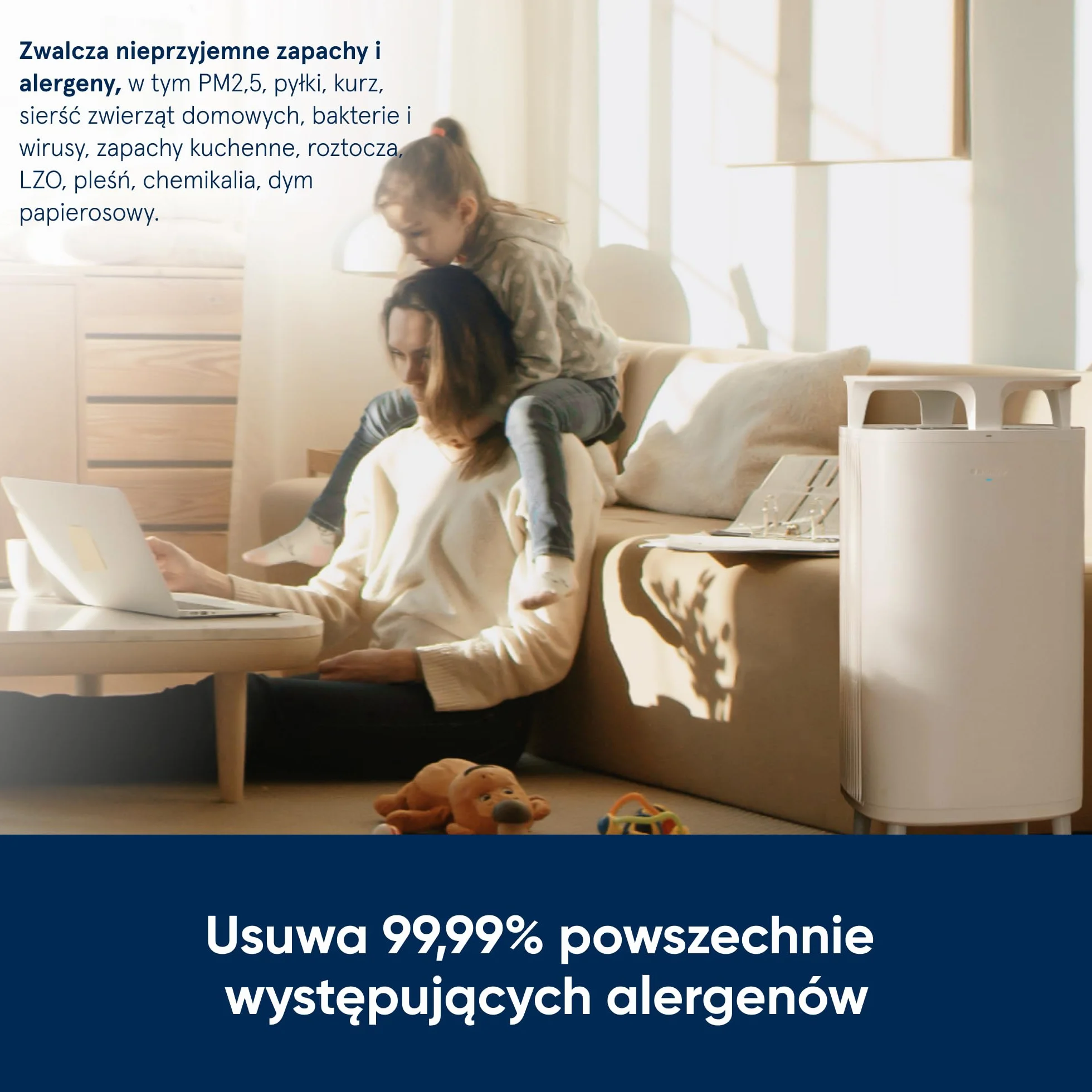 BLUEAIR DustMagnet 5210i Oczyszczacz Powietrza do Domu, Cichy i Skuteczny do Pomieszczeń 48m², Usuwa Bakterie, Alergeny, Sierść Zwierząt i Dym, Biały