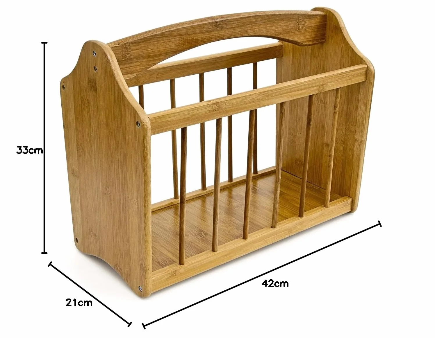 Relaxdays Stojak na czasopisma bambus 33x42x21 cm naturalny brąz
