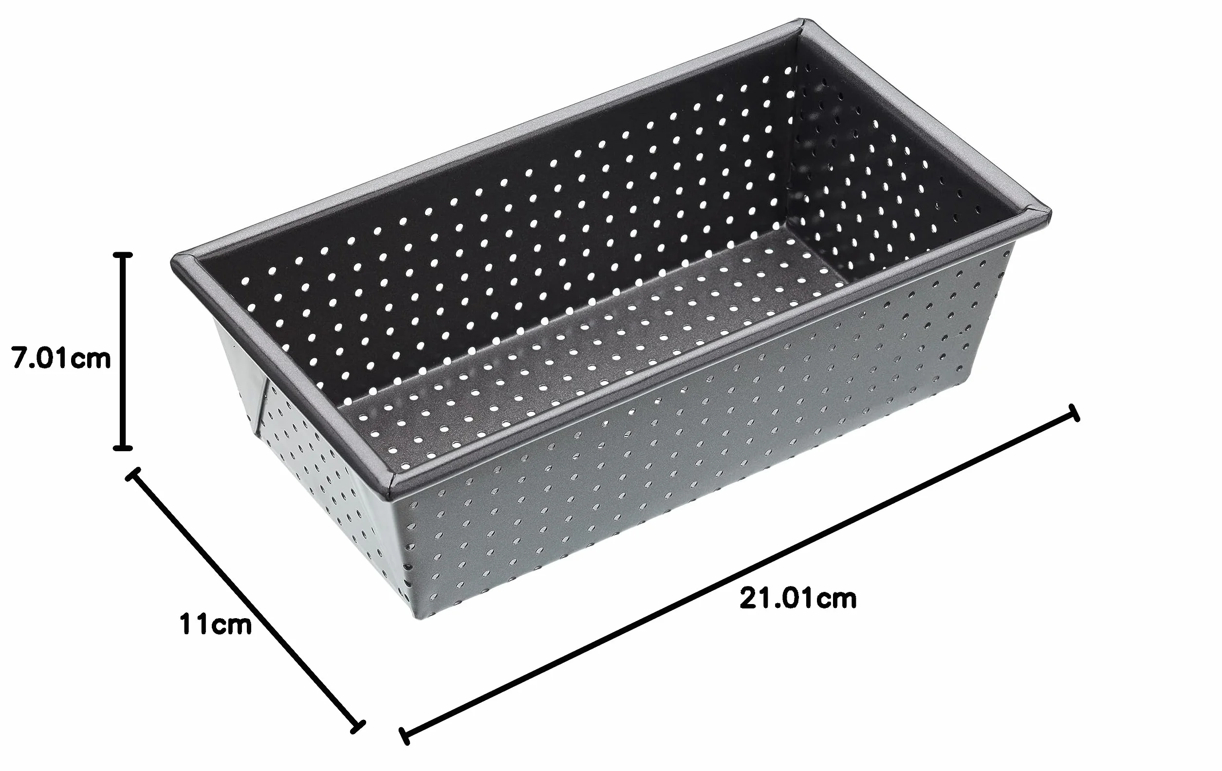 MasterClass Crusty Bake Perforowana forma do pieczenia chleba z powłoką nieprzywierającą bez PTFE, PFOA i BPA, wytrzymała stal węglowa 1 mm, 2 funty, 21 cm x 11 cm x 7 cm, szara