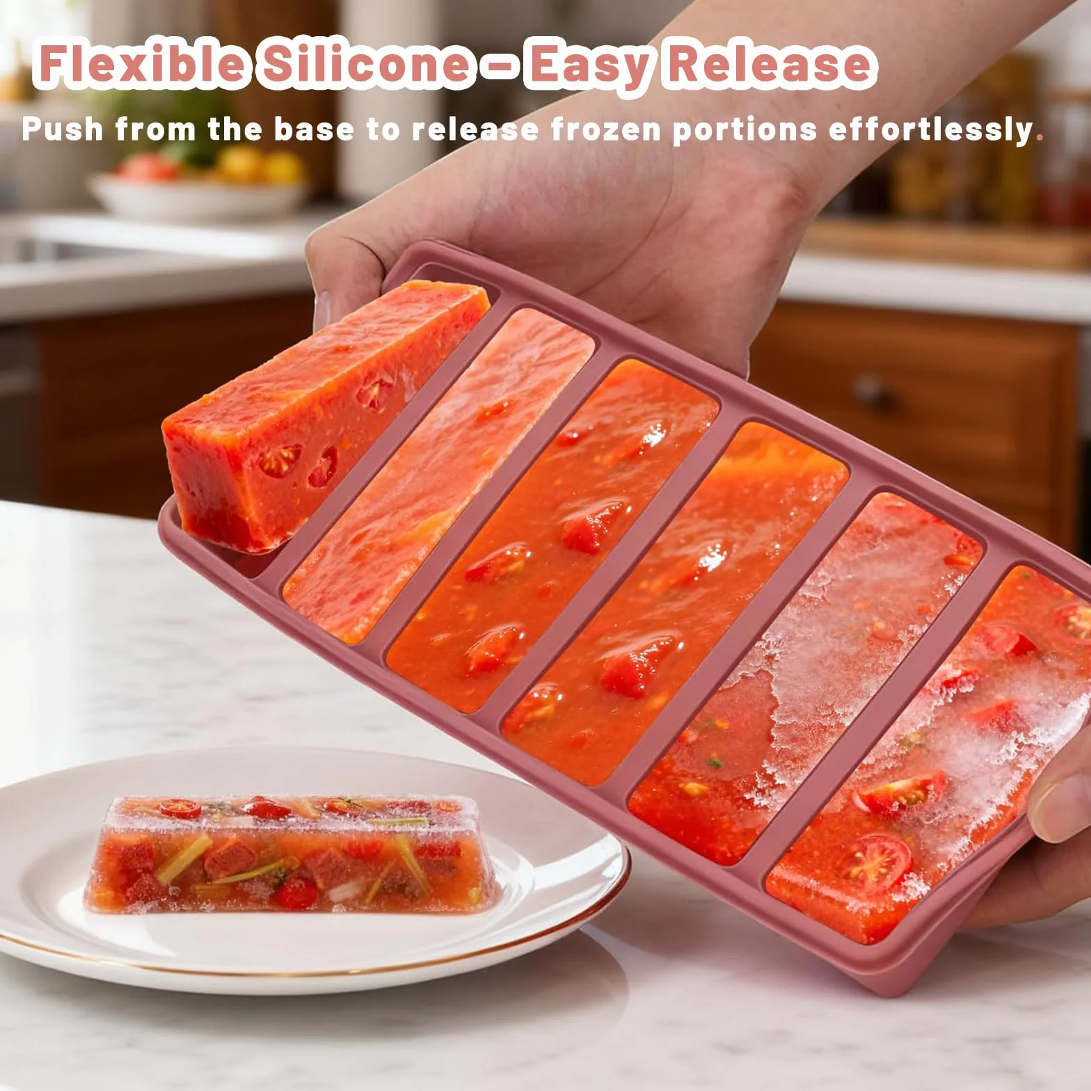 Silikon Ice Cube Tray z zestawem pokrywek, 6 sztuk – 4 x 125 ml pojedyncze porcje, 3 × 125 ml wielozadaniowy i 6 x 100 ml pojemniki do zamrażania, bez BPA pojemnik do przechowywania Z