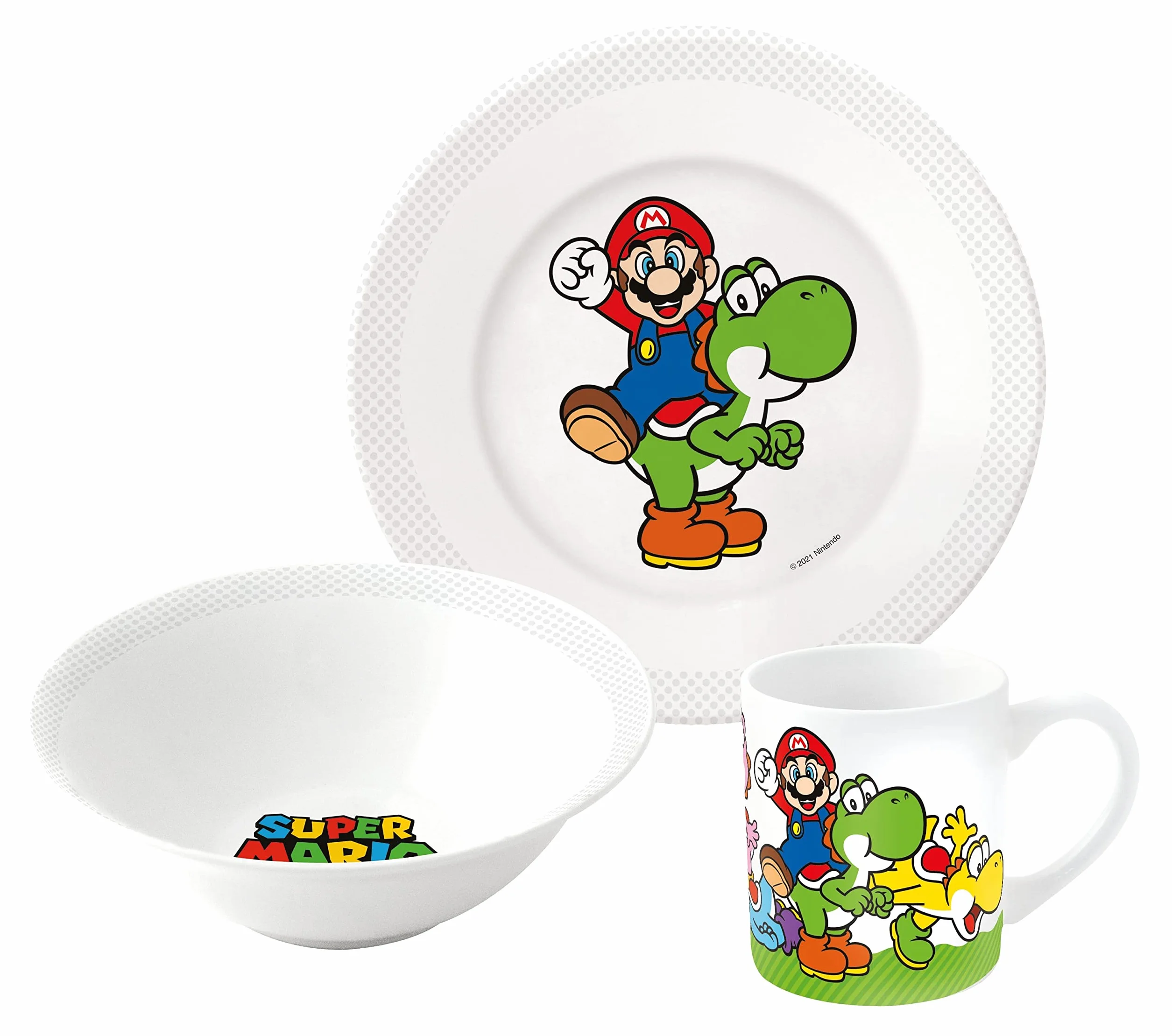 Nintendo Zestaw śniadaniowy Super Mario miska filiżanka talerz