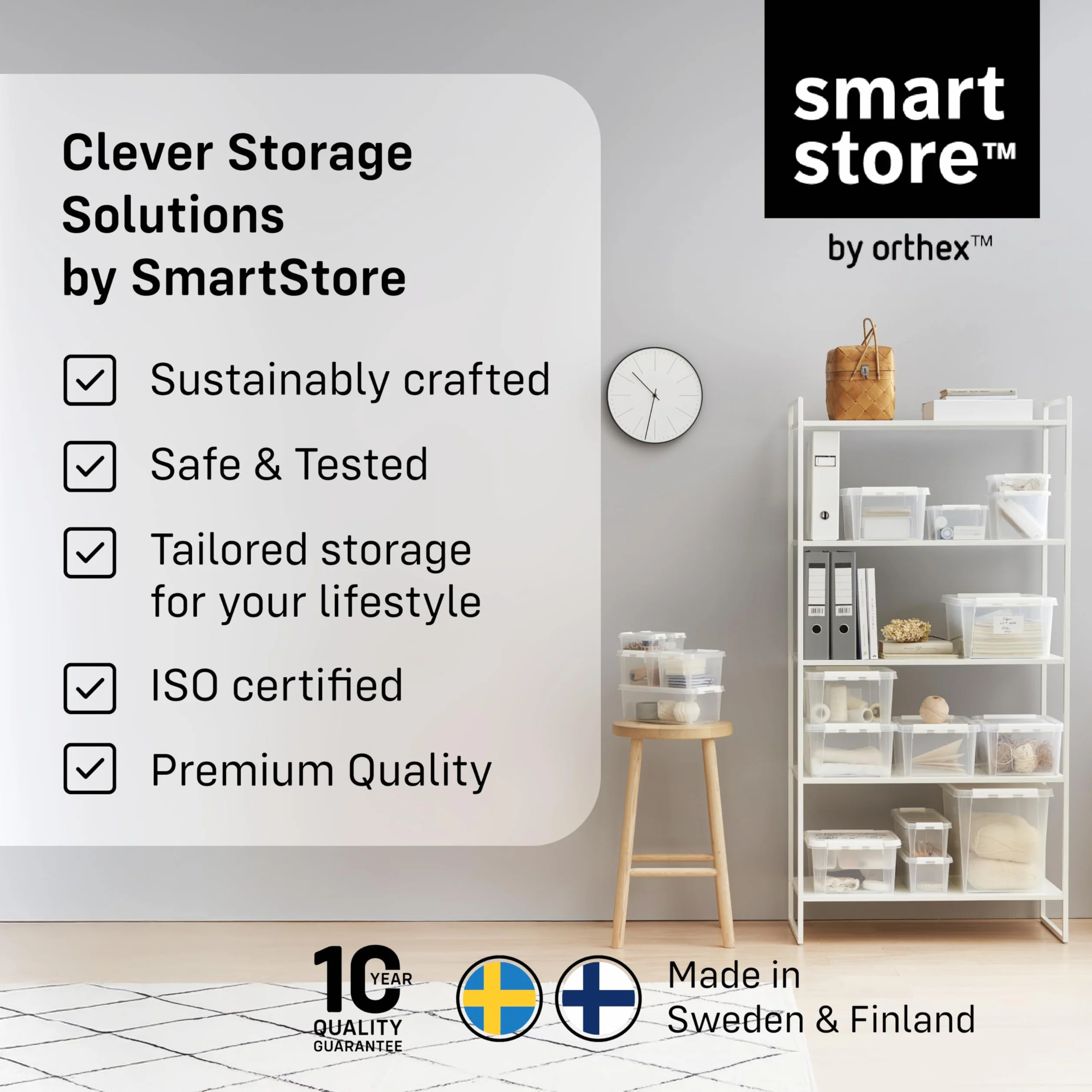 SmartStore Classic 4 L Pudełka do Przechowywania 8-Kawałki, Przezroczysty