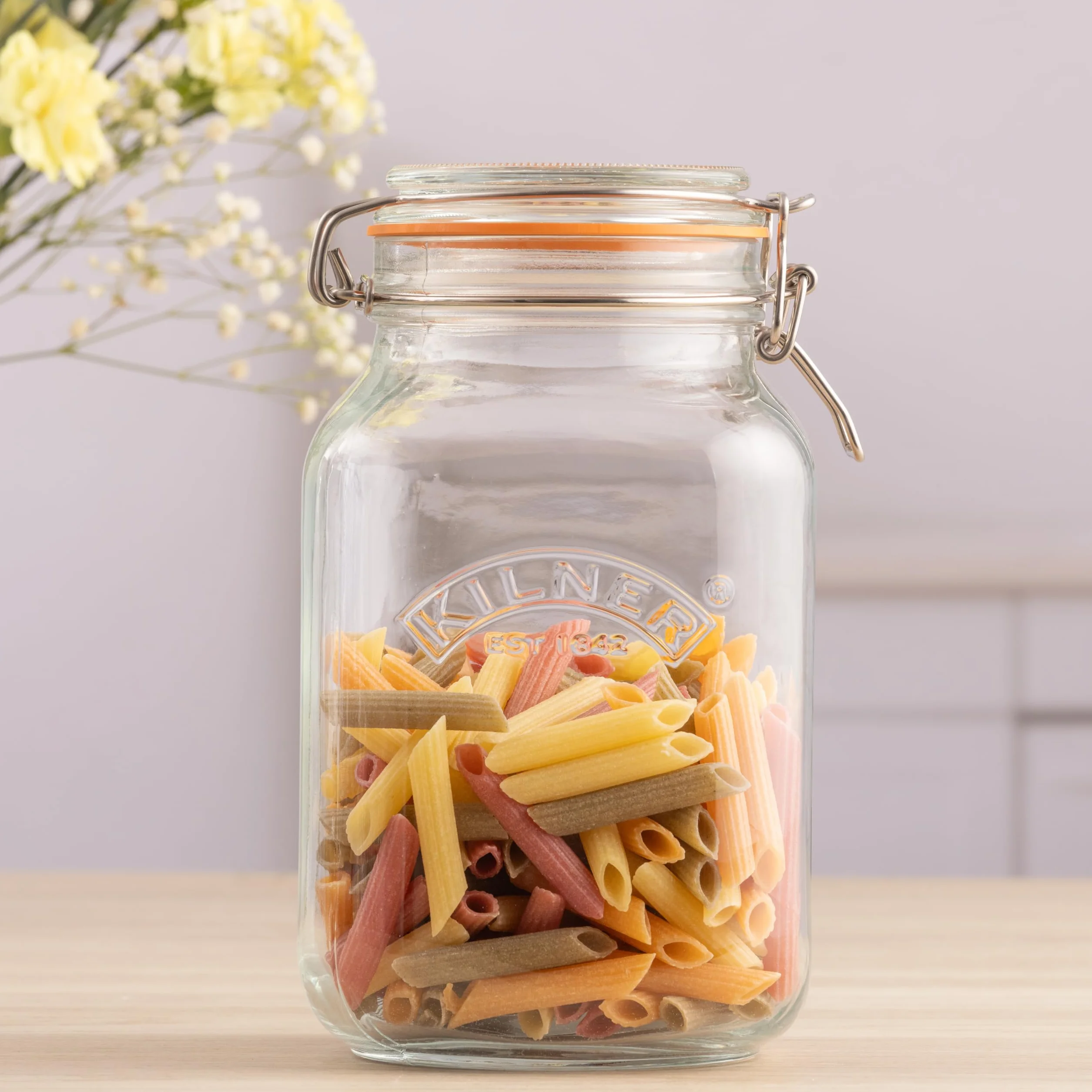 Kilner 25.513 kwadratowy słoik z klipsem na górę, 2 l, słoik na przetwory, słoik do przechowywania, słoik na dżemy z pokrywką Cliptop