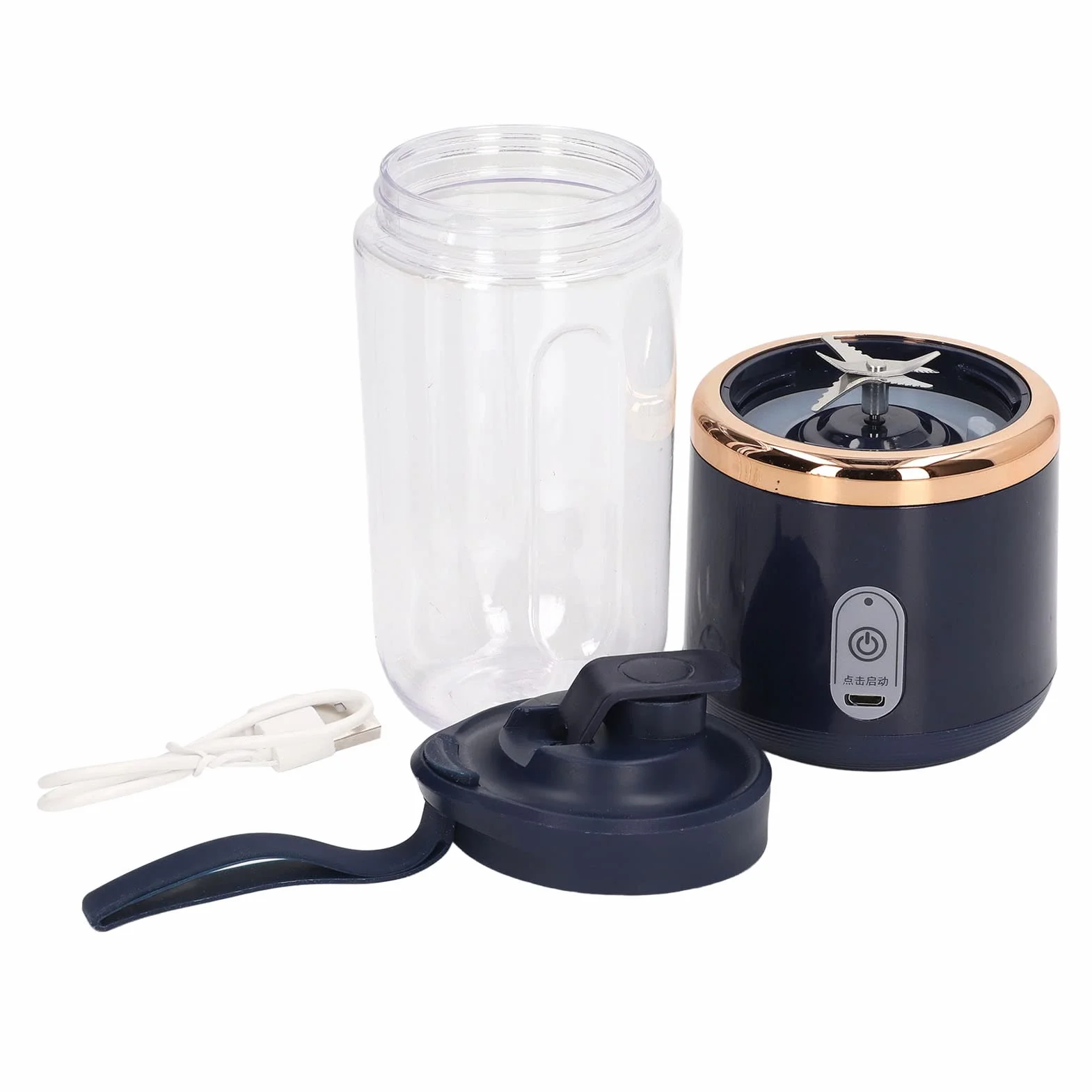 Przenośny blender 300 ml 1200 mAh pojemności Bateria PCTG ABS (Niebieski, 6 ostrzy, pokrywka)