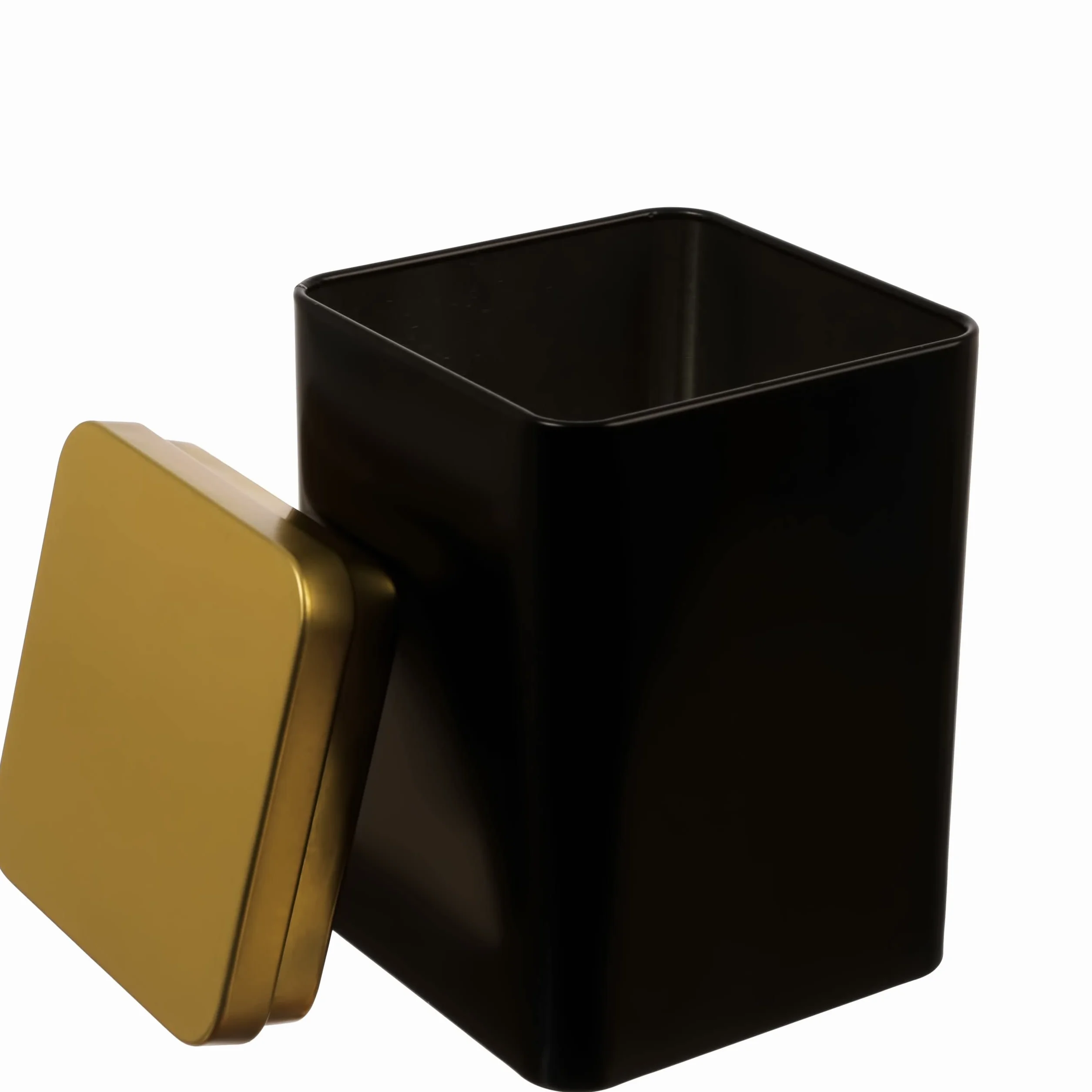 Metalowe pojemniki na herbatę 6 sztuk 240 g 13x9x9 cm czarno-złote