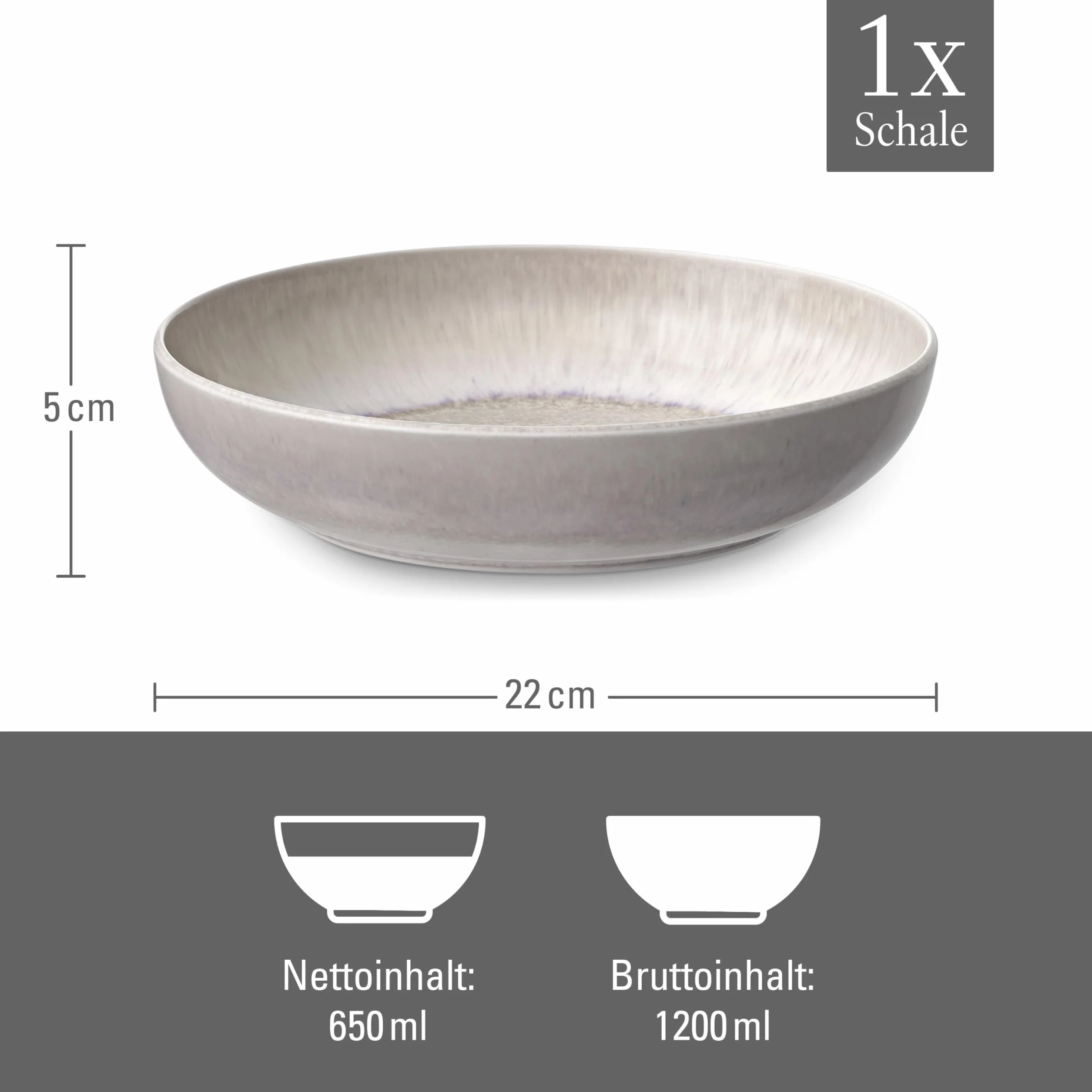 Villeroy & Boch Perlemor Sand miska na makaron porcelana 22 x 22 x 5 cm