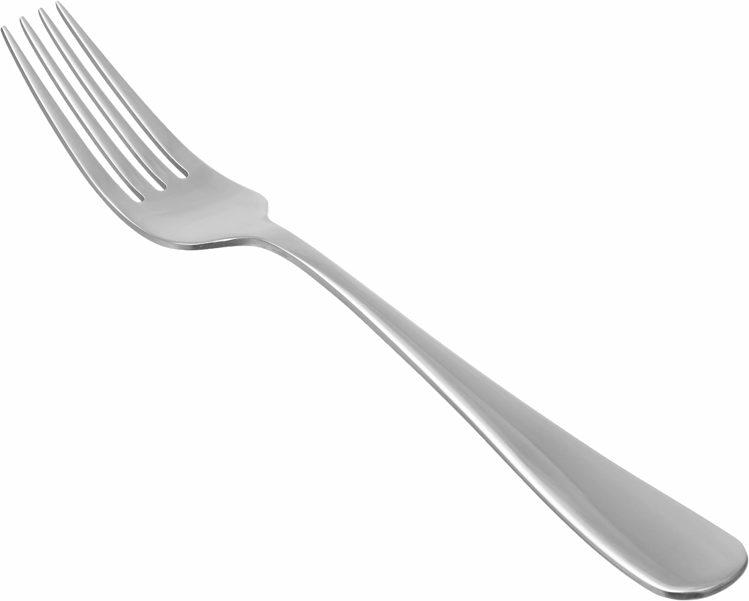 Amazon Basics Widelce stołowe, zaokrąglone krawędzie, stal nierdzewna, 12 sztuk, srebrne, 13,5cm (5.3in)