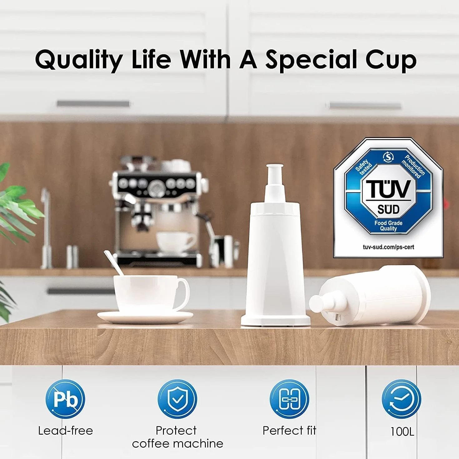 Waterdrop TÜV SÜD Wymienny Filtr do Kawy, Kompatybilny ze Szwajcarskim Filtrem do Wody Sage Claro BES008 dla SES810/SES875/SES880/SES920/SES980/SES990 (2)
