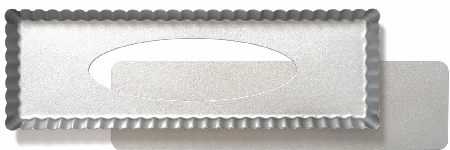 DECORA 0070026 nieprzywierająca forma do tarty 35 x 11 x 2,5 W/zdejmowany dół, Acciaio, szara