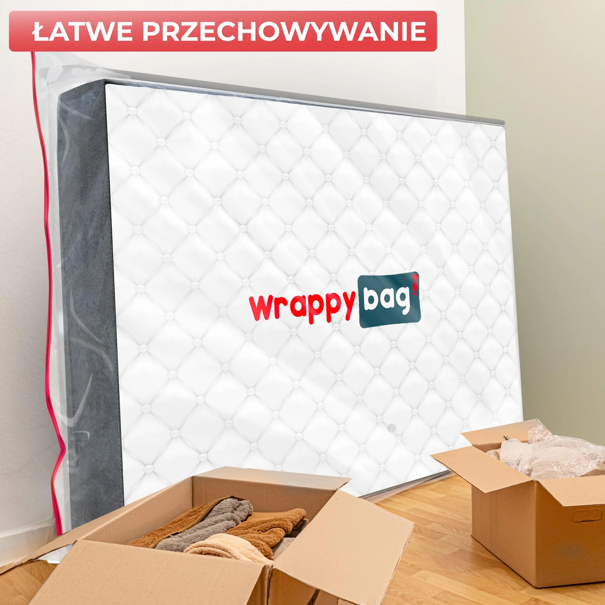 WRAPPYBAG – Plastikowy pokrowiec ochronny na materac – Wodoodporna i odporna na rozdarcie torba do przechowywania – do przenoszenia, przechowywania i transportu (70x140cm)