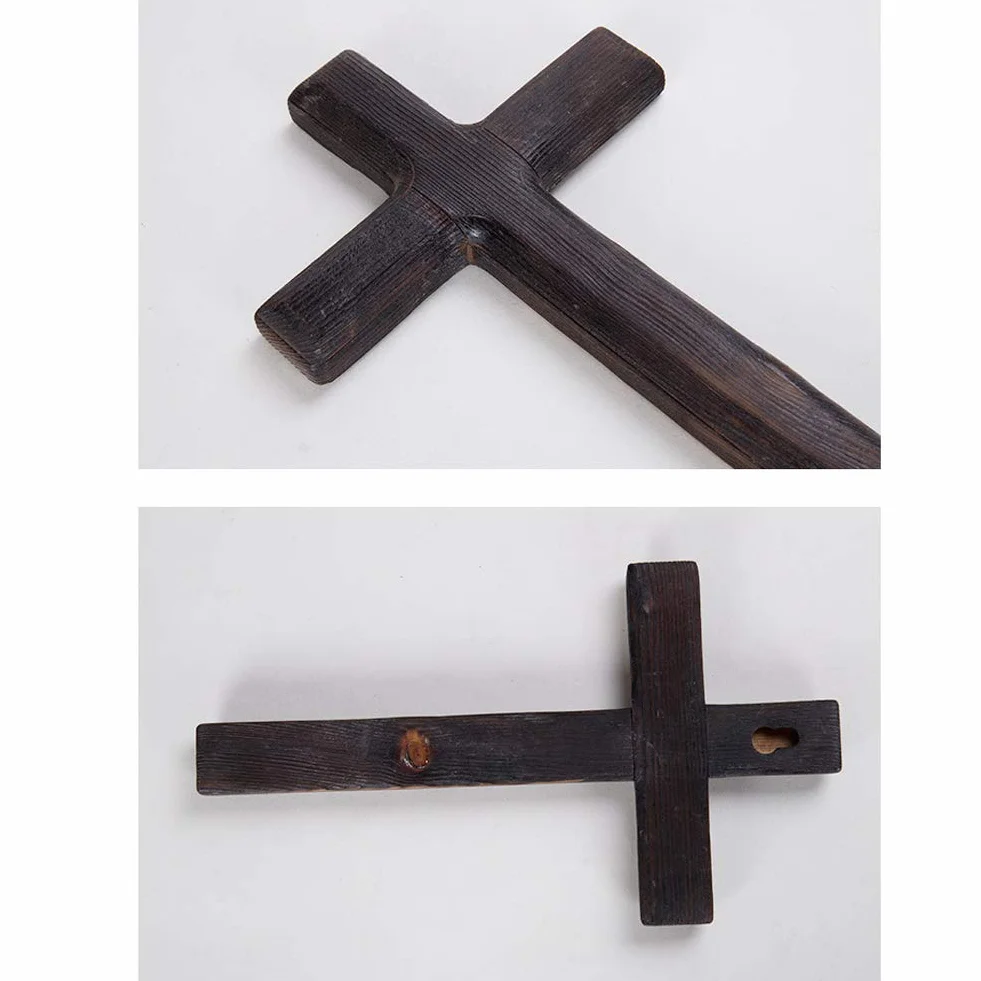 Drewniany Krzyż Christian Jesus Cross Dekoracja Stołu ściennego Duchowy Christian Jesus Cross 11x6,2x0,7 Cala Dekoracyjne Krzyże na ścianę do Pokoju Domowego(#1)