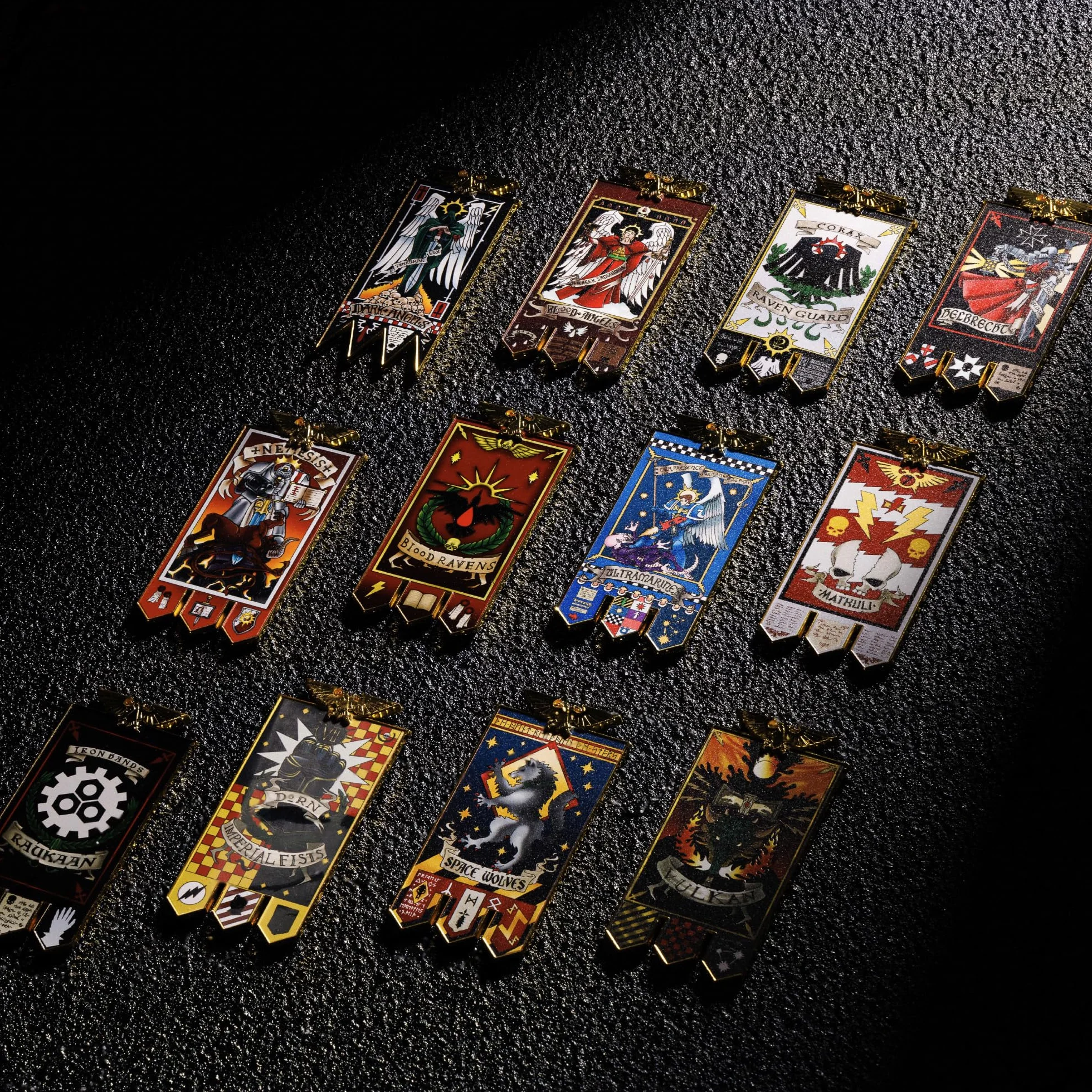Starforged Space Marines Baner Chapter Kolekcja Lodówka Magnes Warhammer 40K-Grey Rycerze